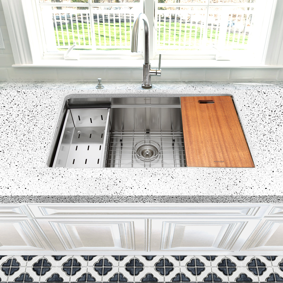 silver kitchen sink