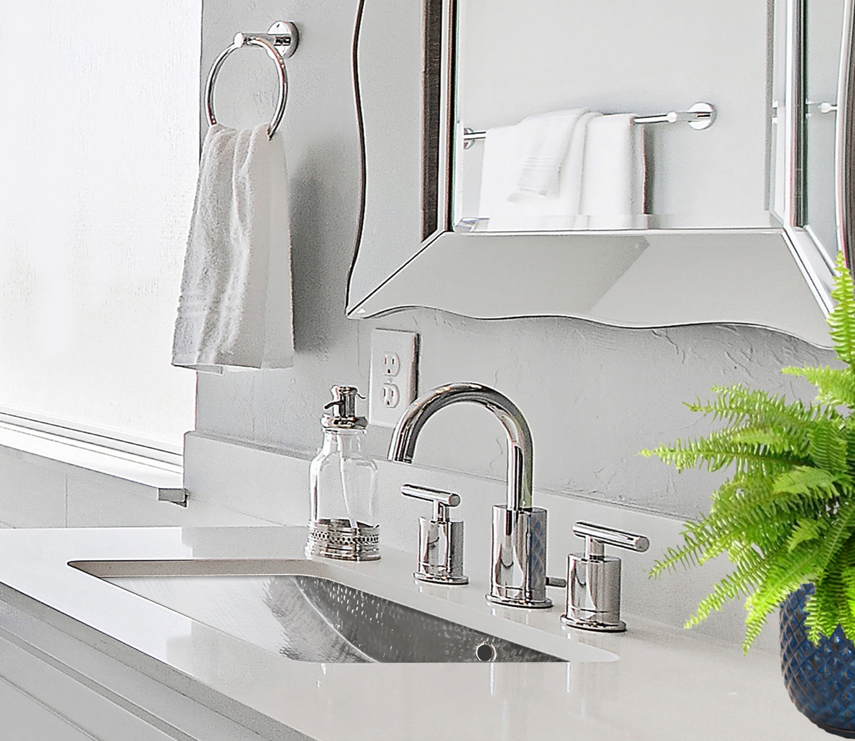 silver bathroom sink