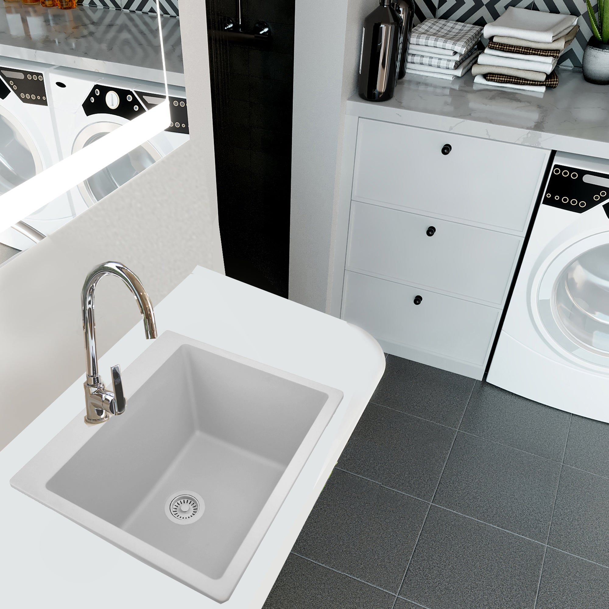 white kitchen sink