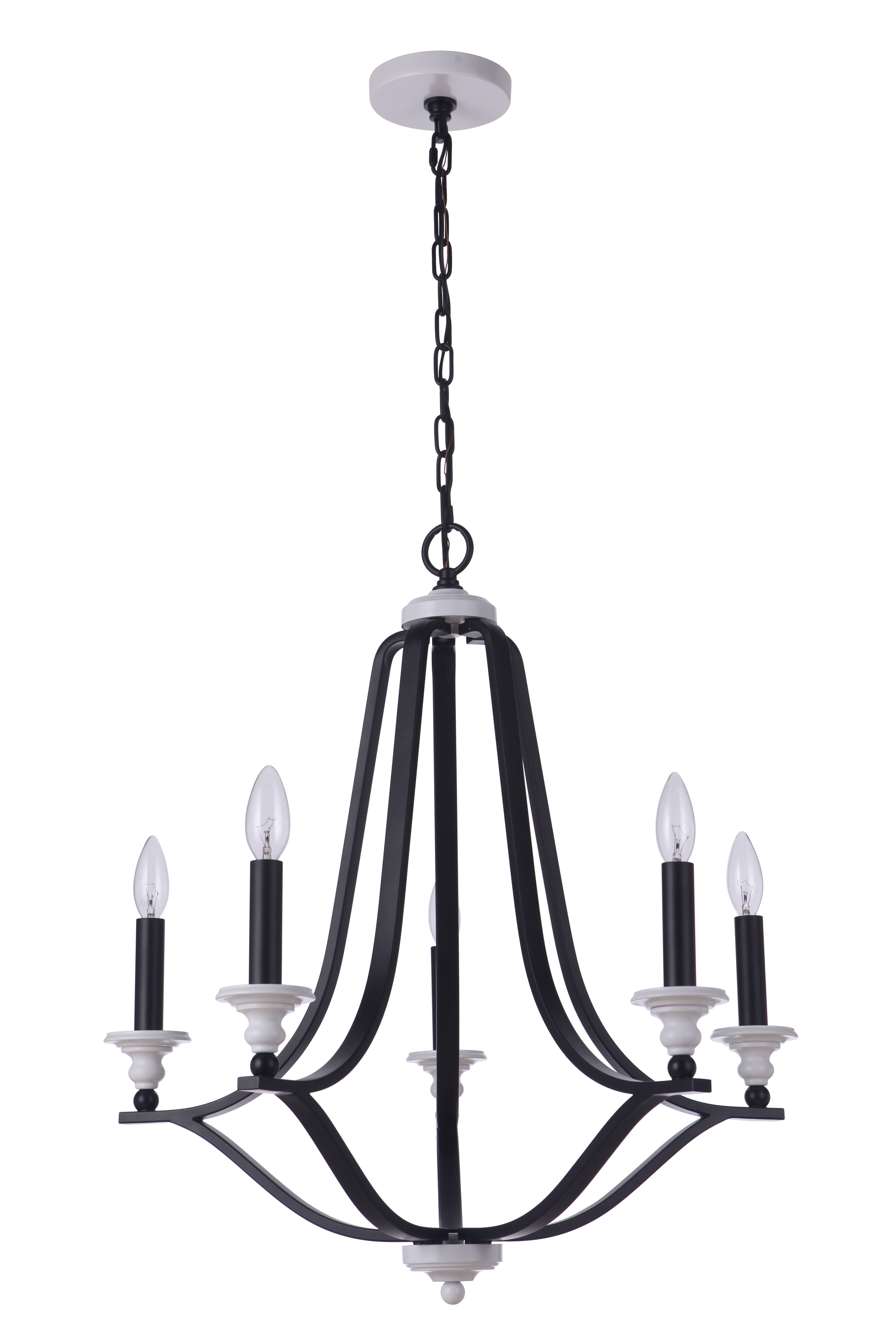 flat black / matte white chandeliers