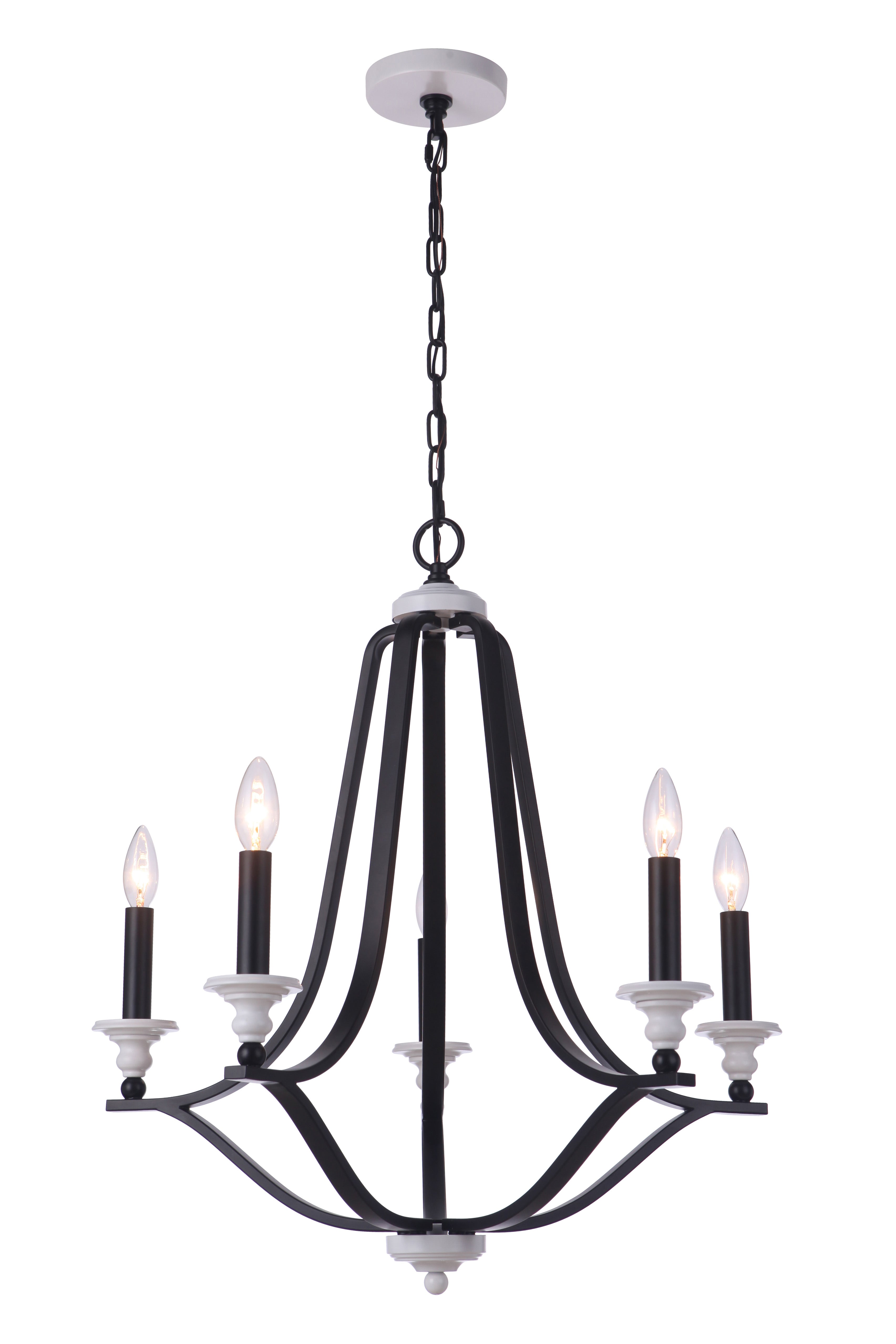 flat black / matte white chandeliers