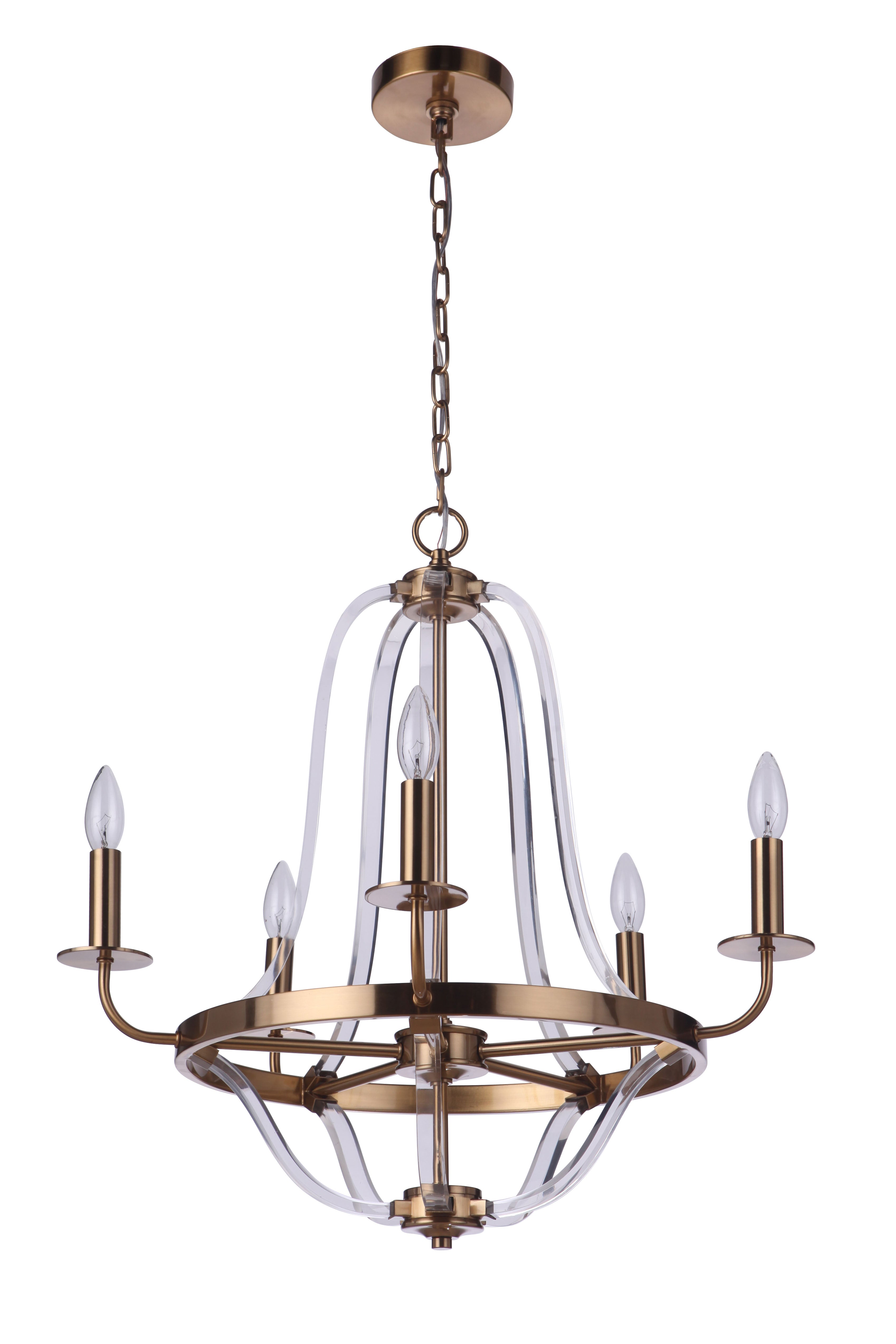 satin brass chandeliers