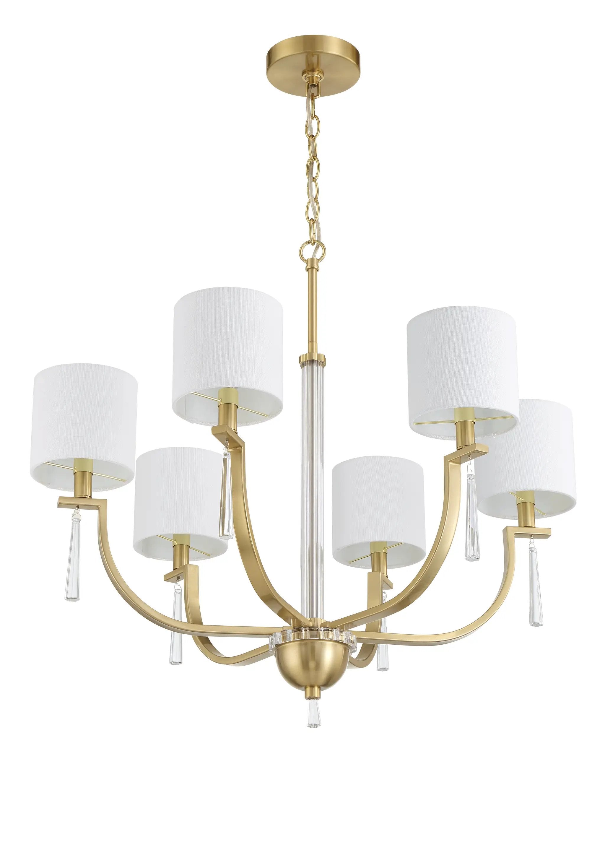 satin brass chandeliers