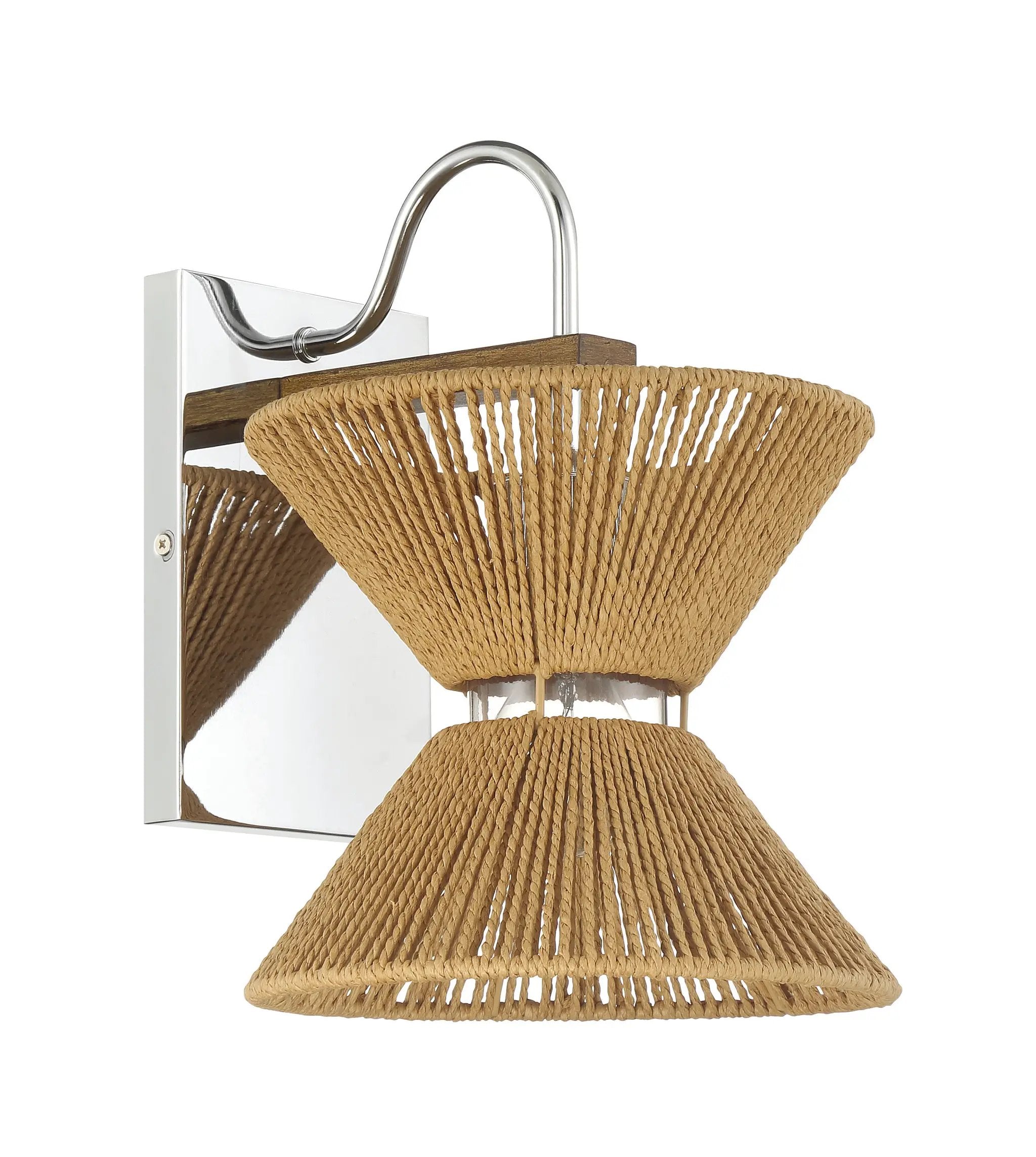 chrome/walnut wall sconces