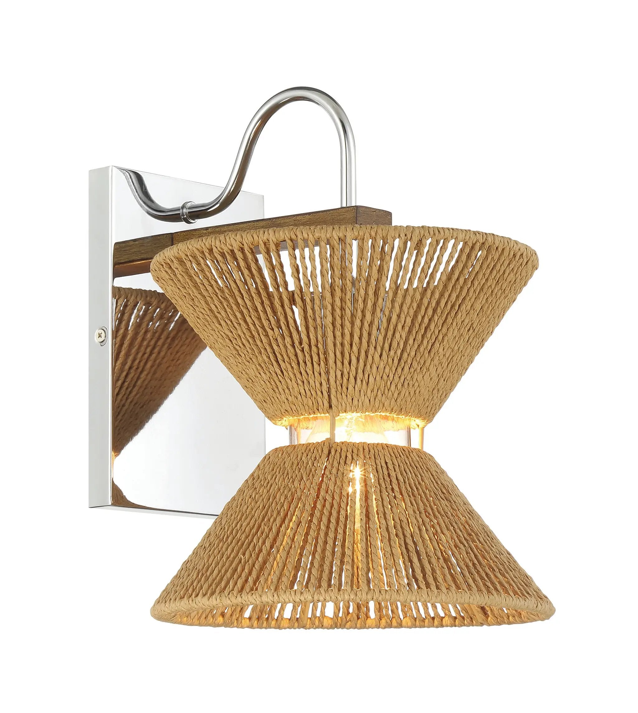 chrome/walnut wall sconces