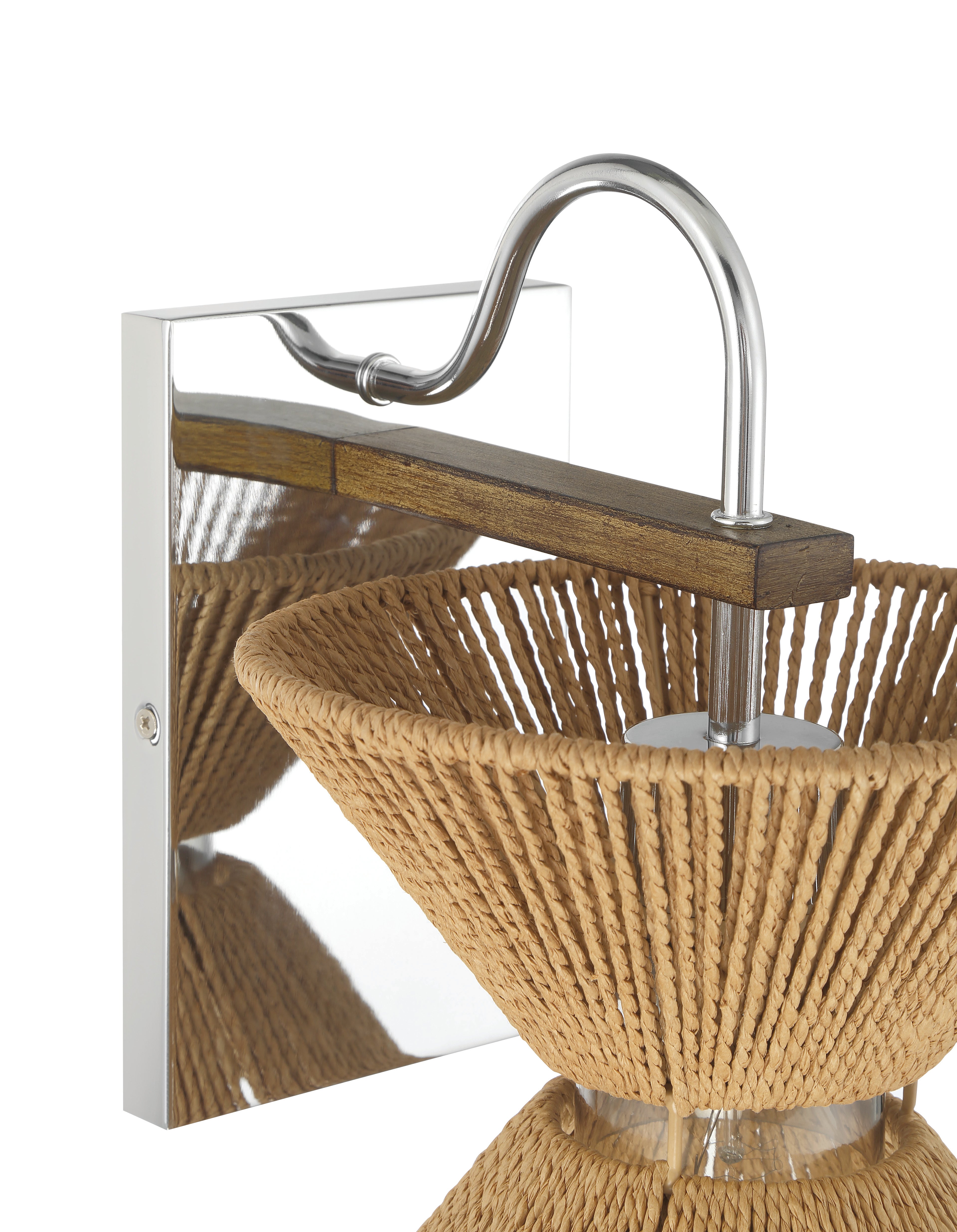 chrome/walnut wall sconces