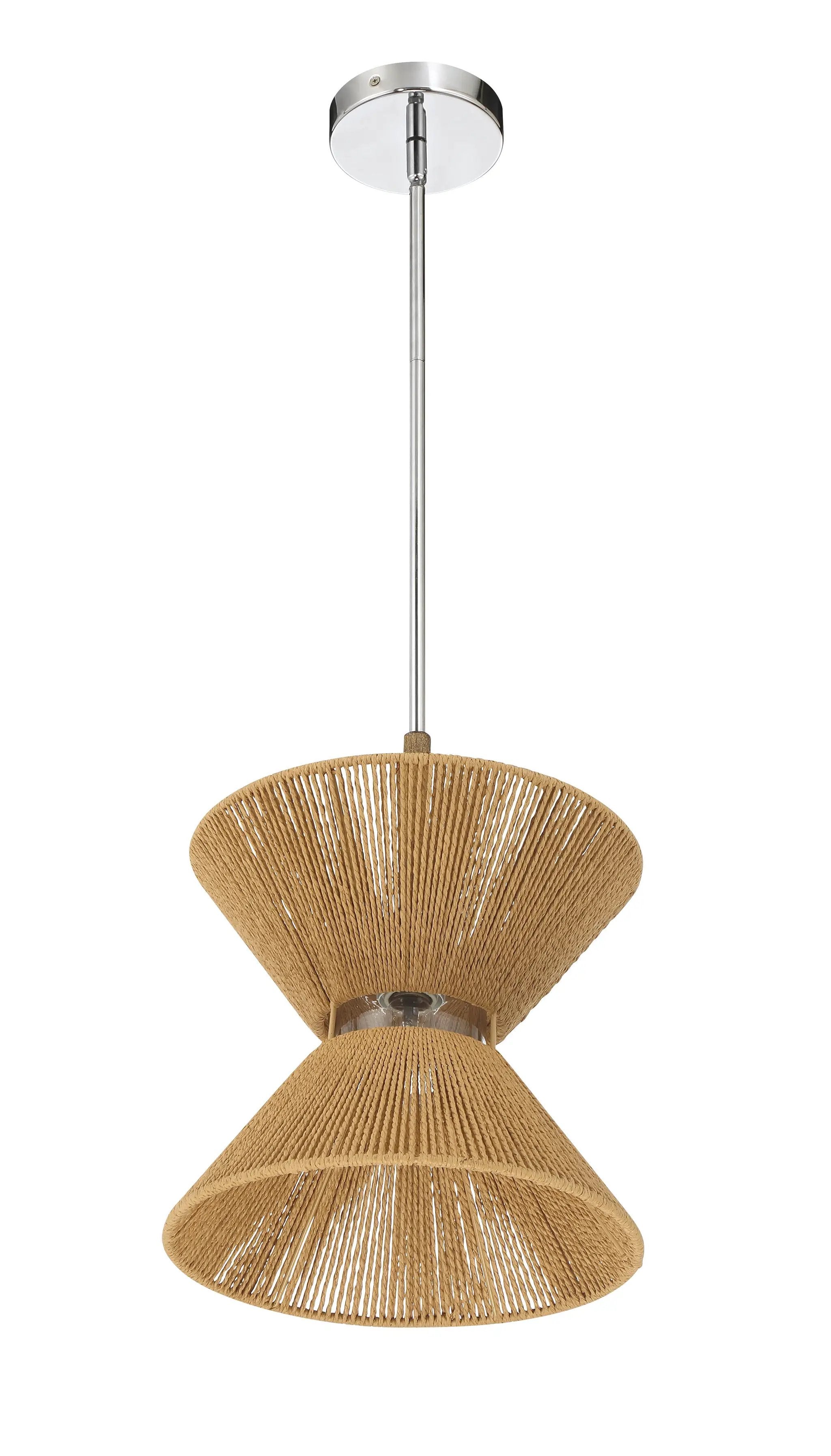chrome/walnut pendants