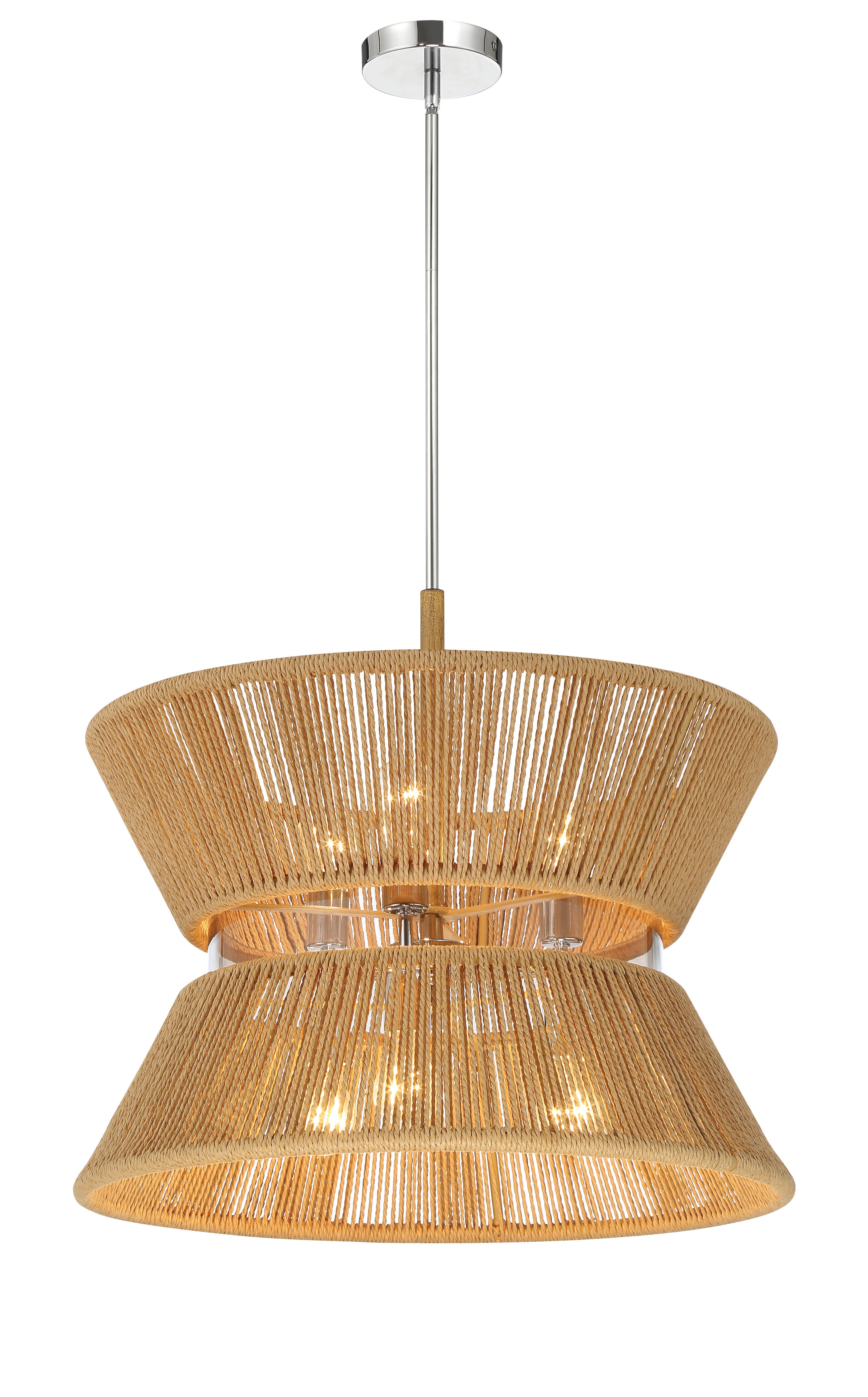 chrome/walnut pendants