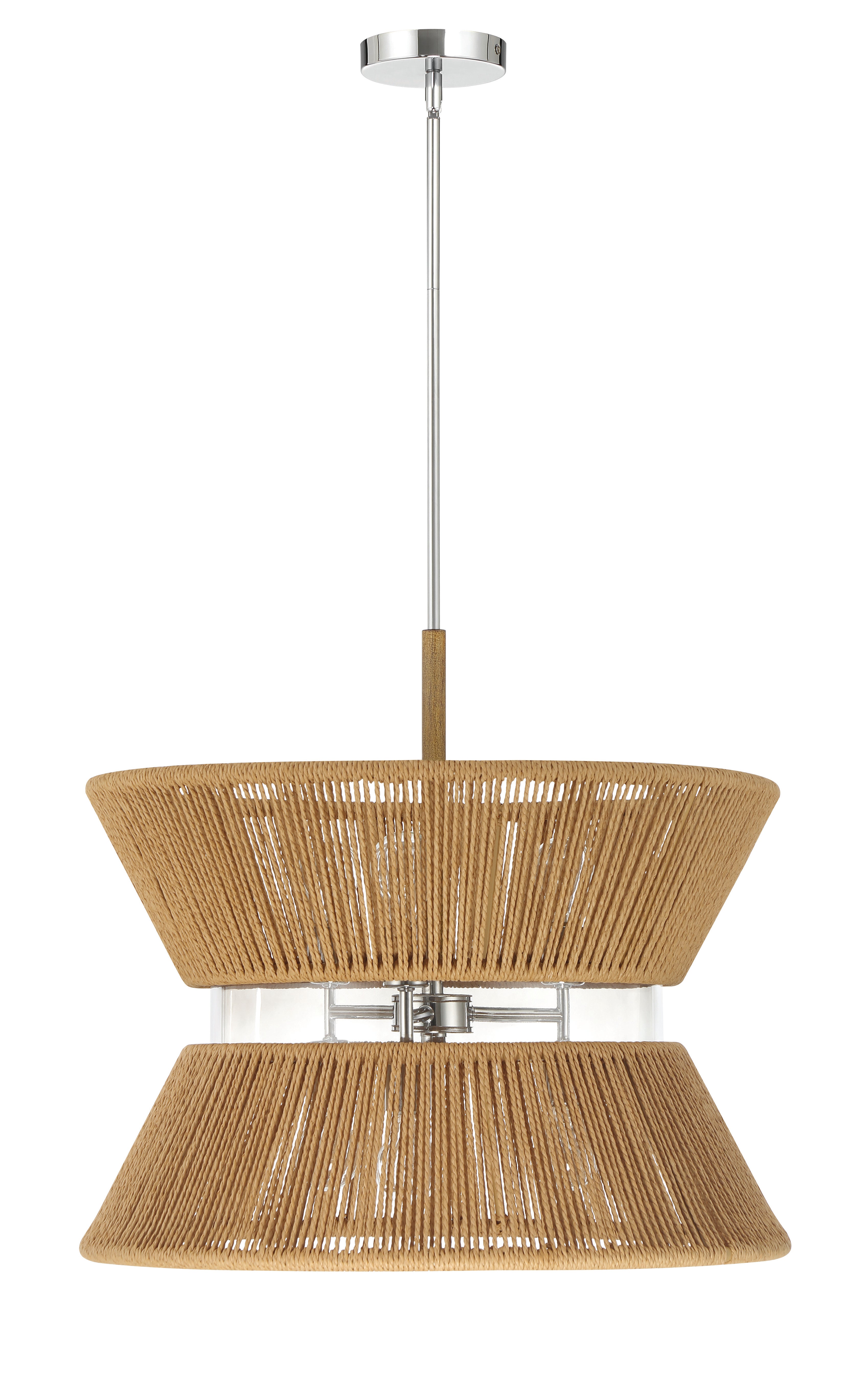 chrome/walnut pendants