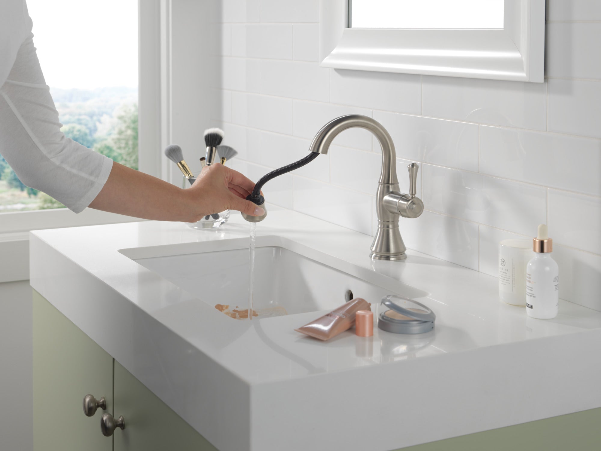 stainless bathroom faucet
