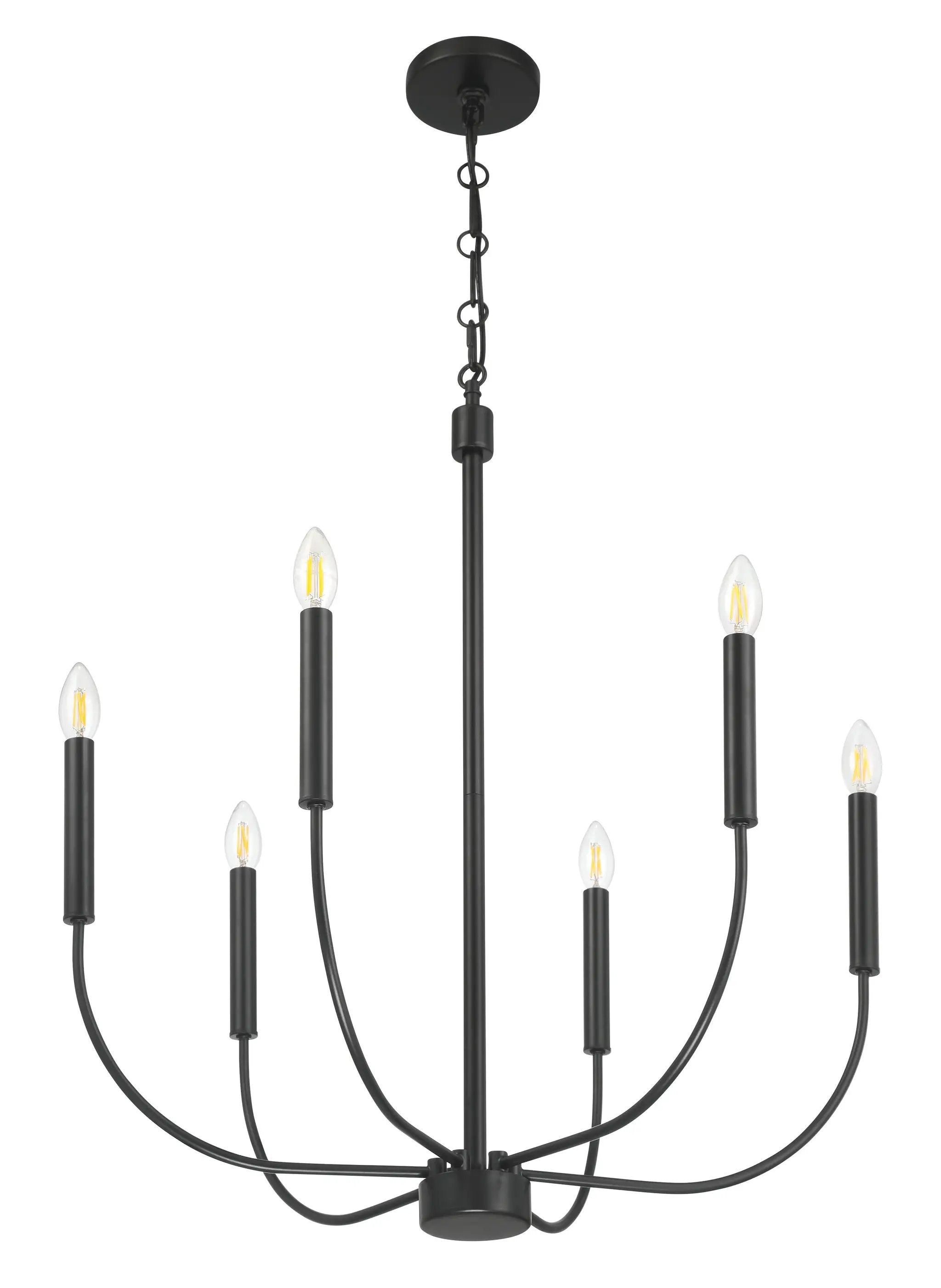 flat black chandeliers