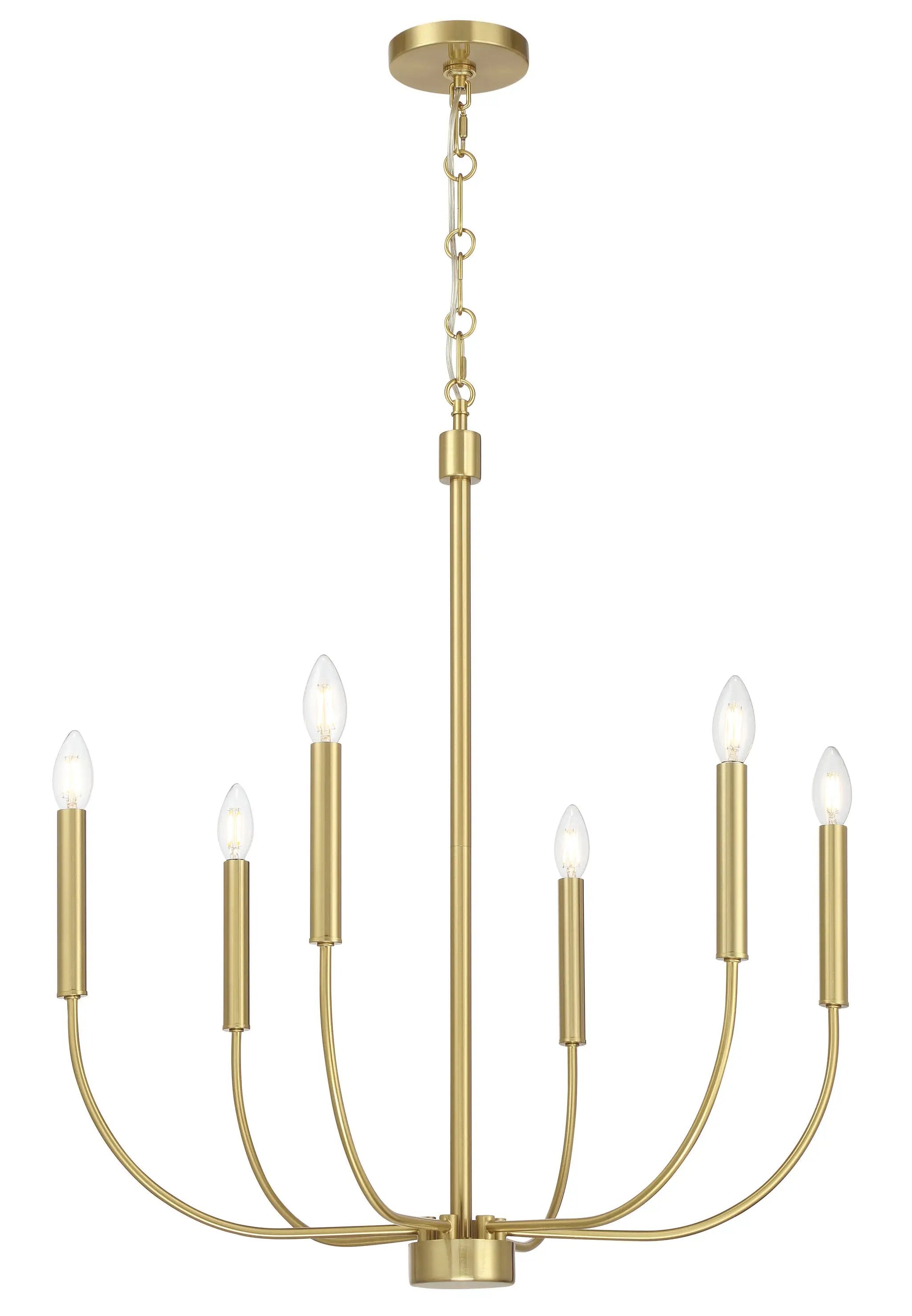 satin brass chandeliers
