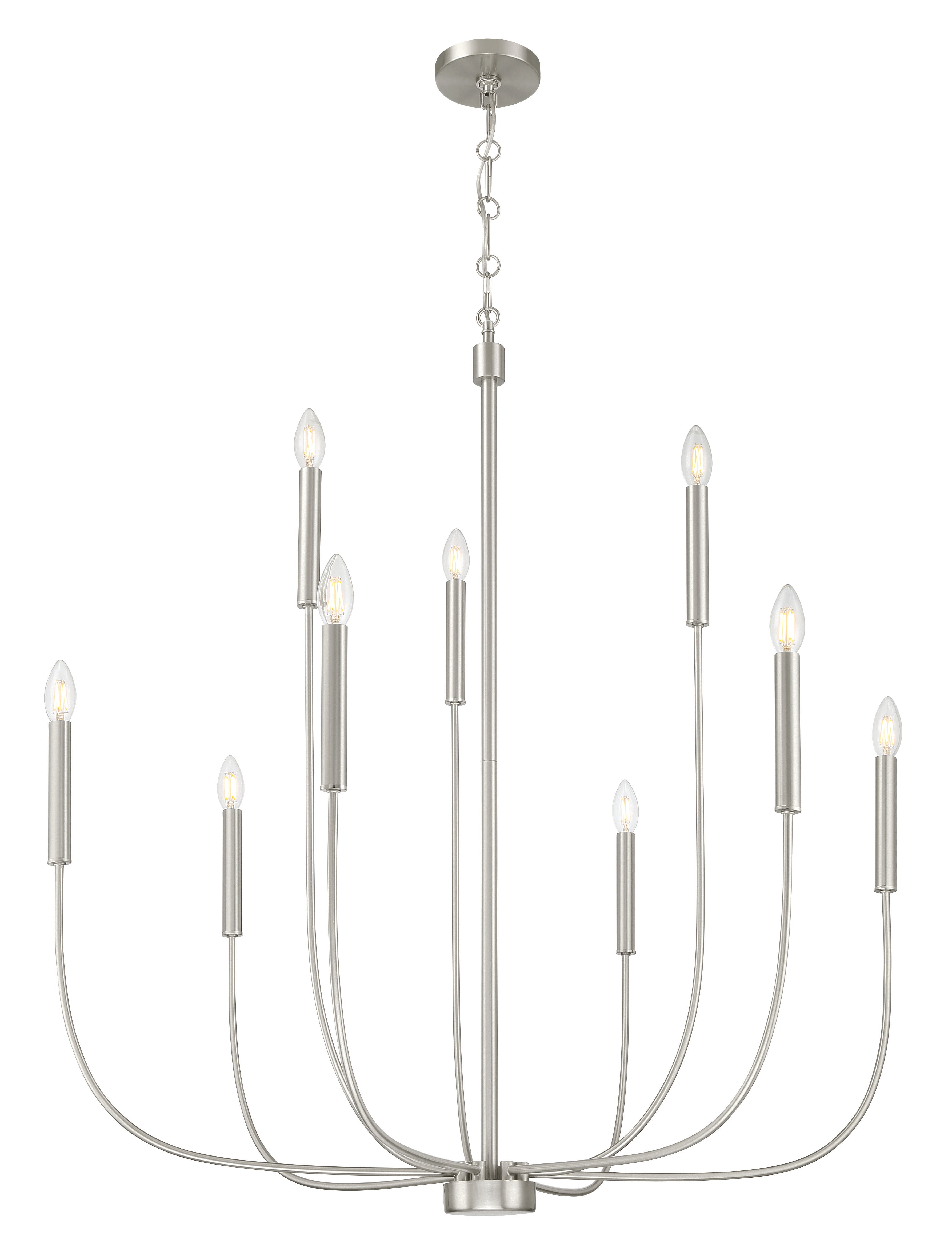 brushed polished nickel chandeliers