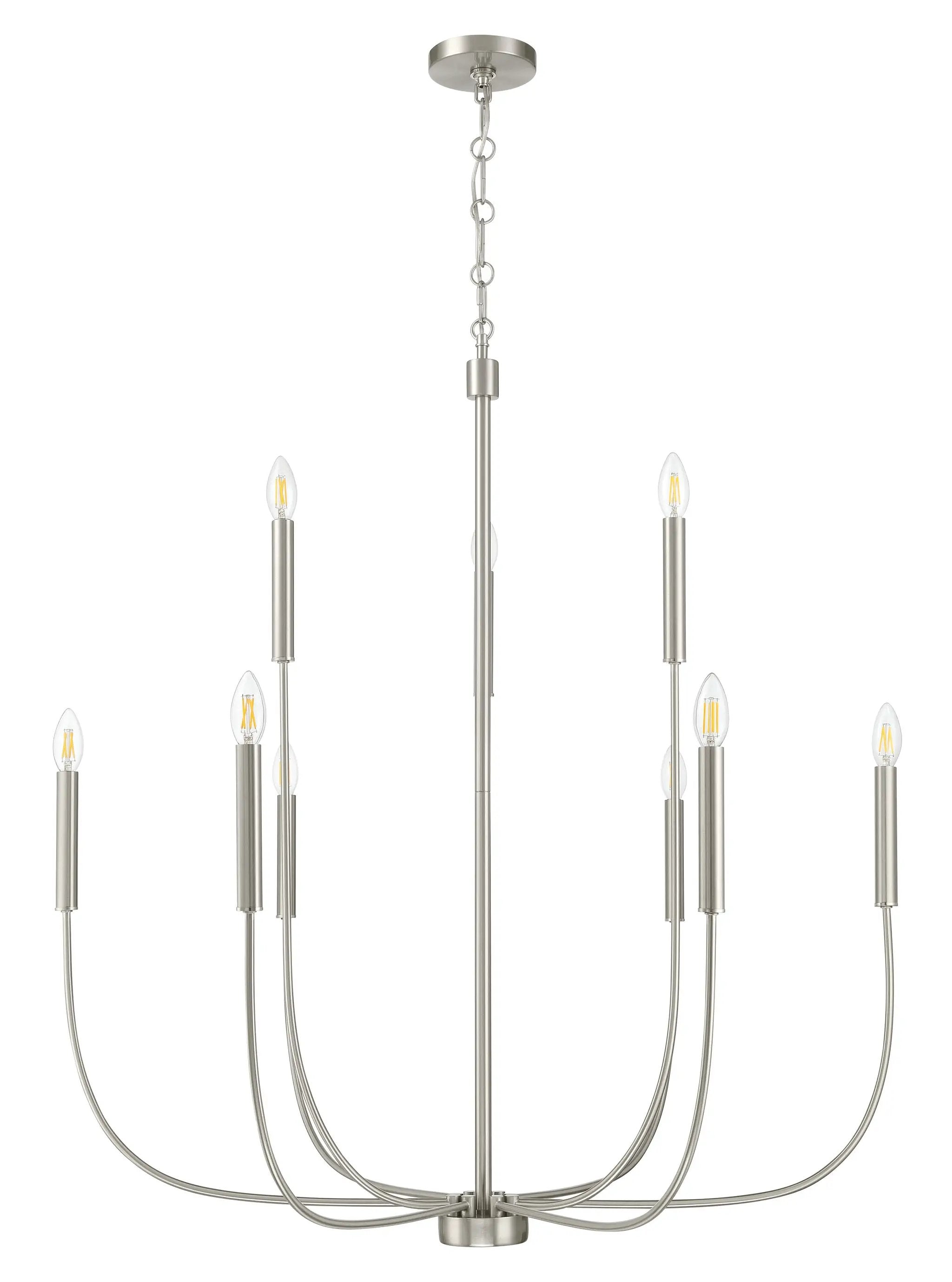 brushed polished nickel chandeliers