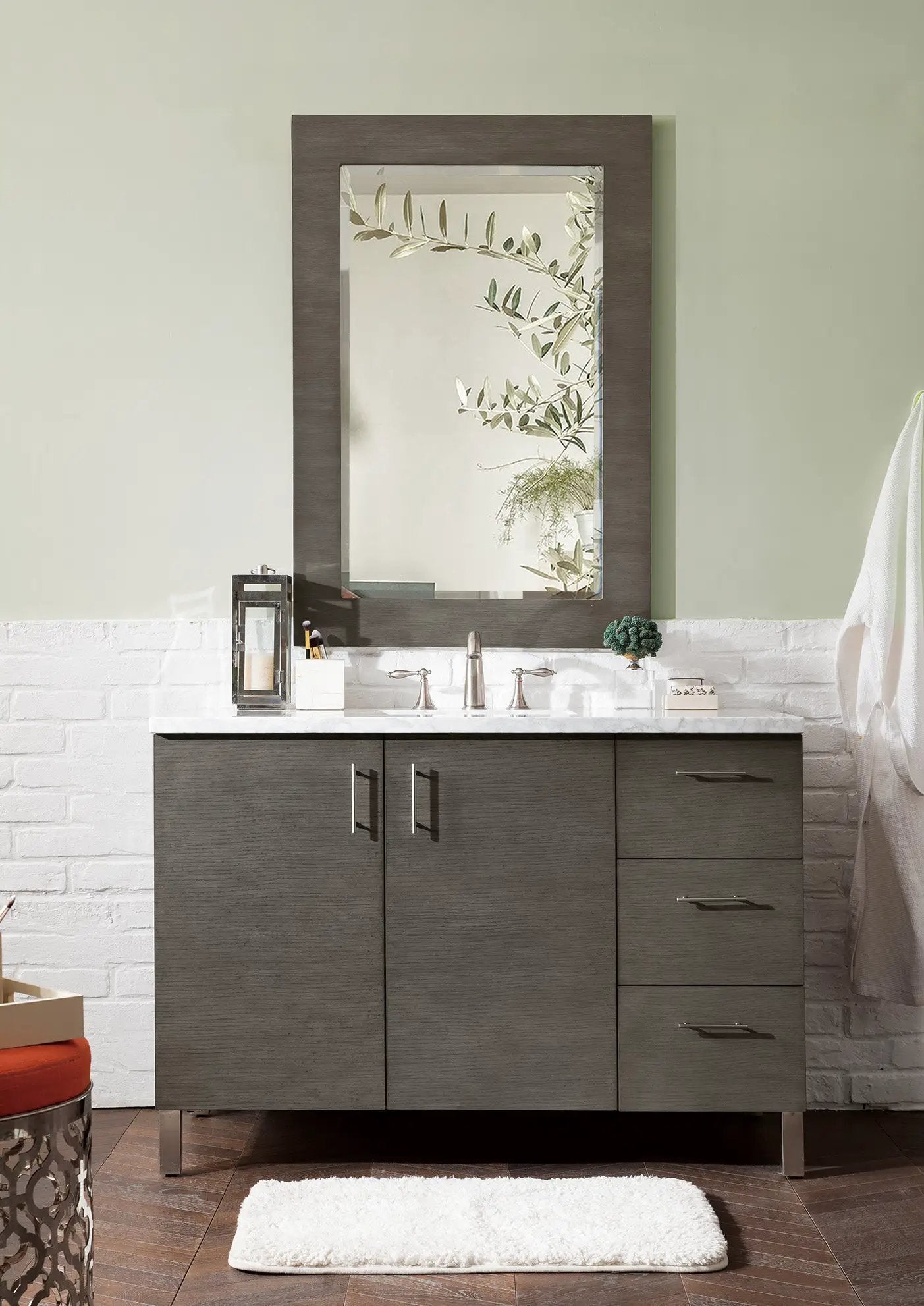 silver oak vanity