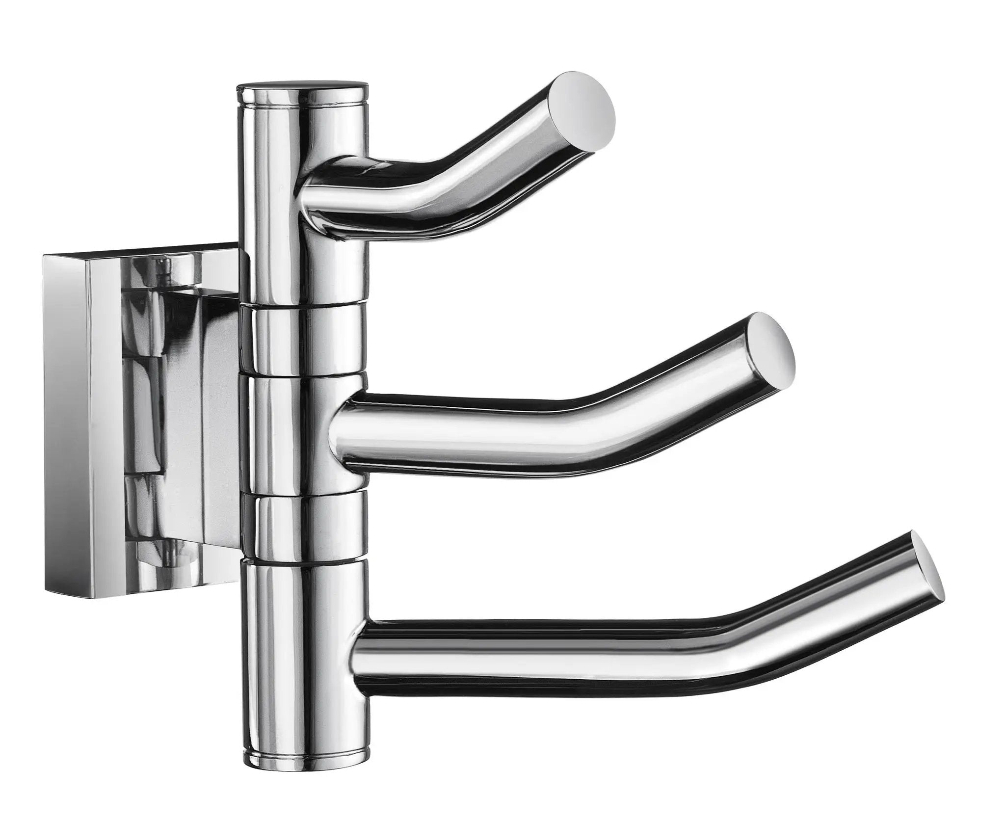 polished chrome triple hook