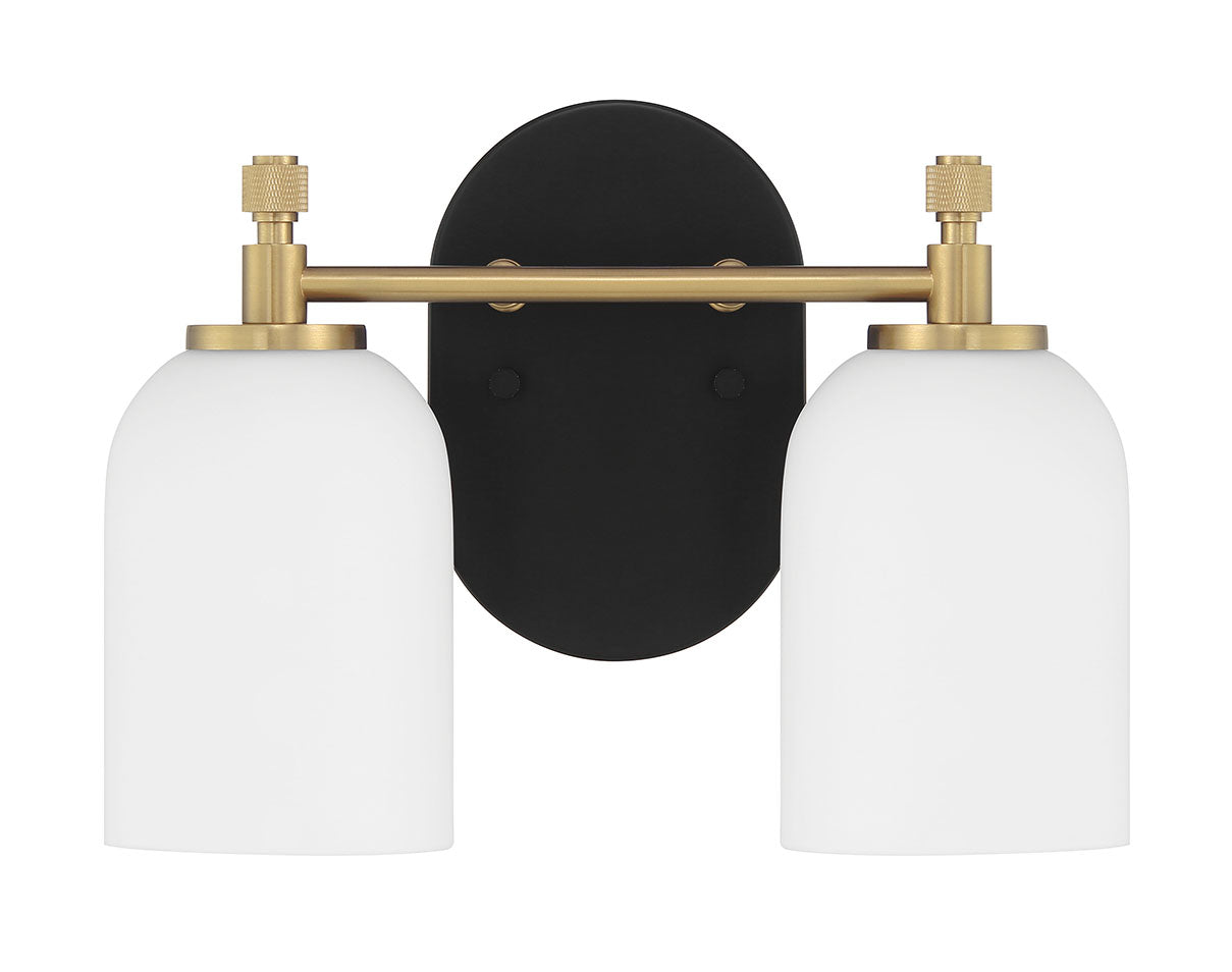 flat black/satin brass wall sconces