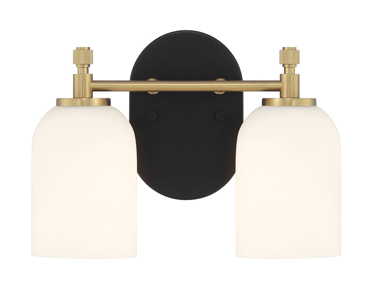 flat black/satin brass wall sconces