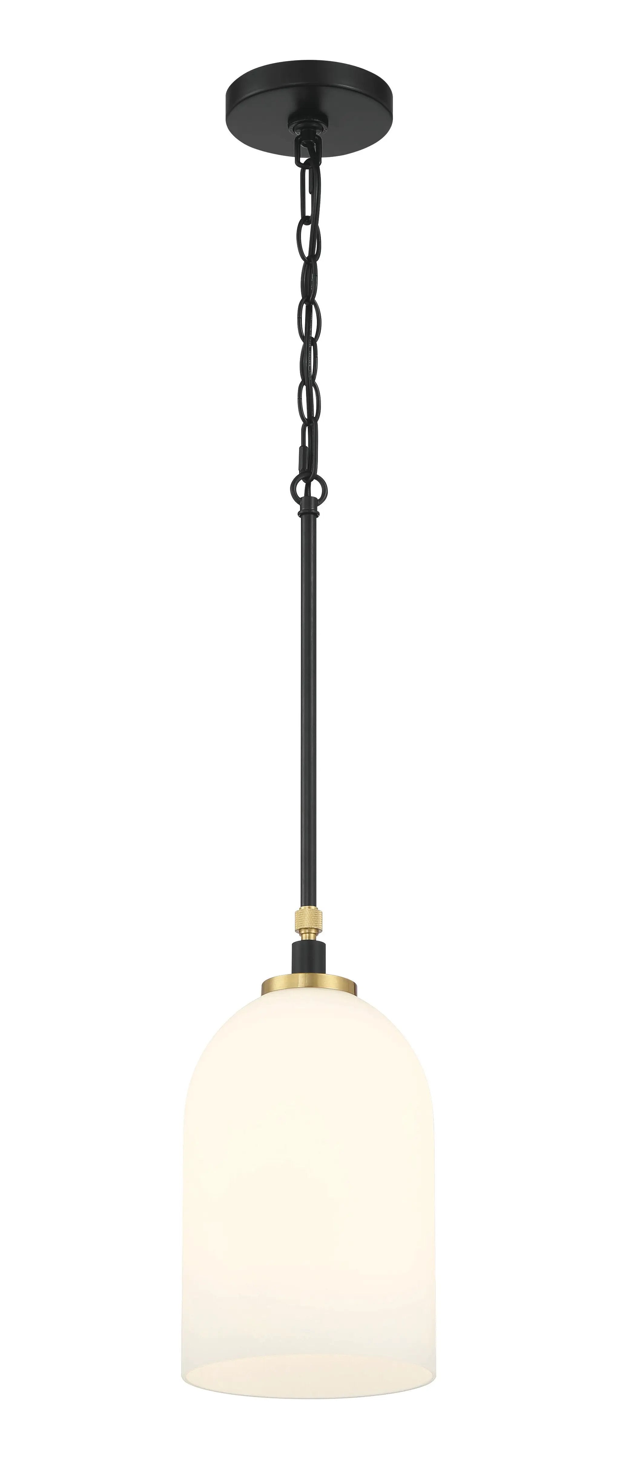 flat black/satin brass pendants