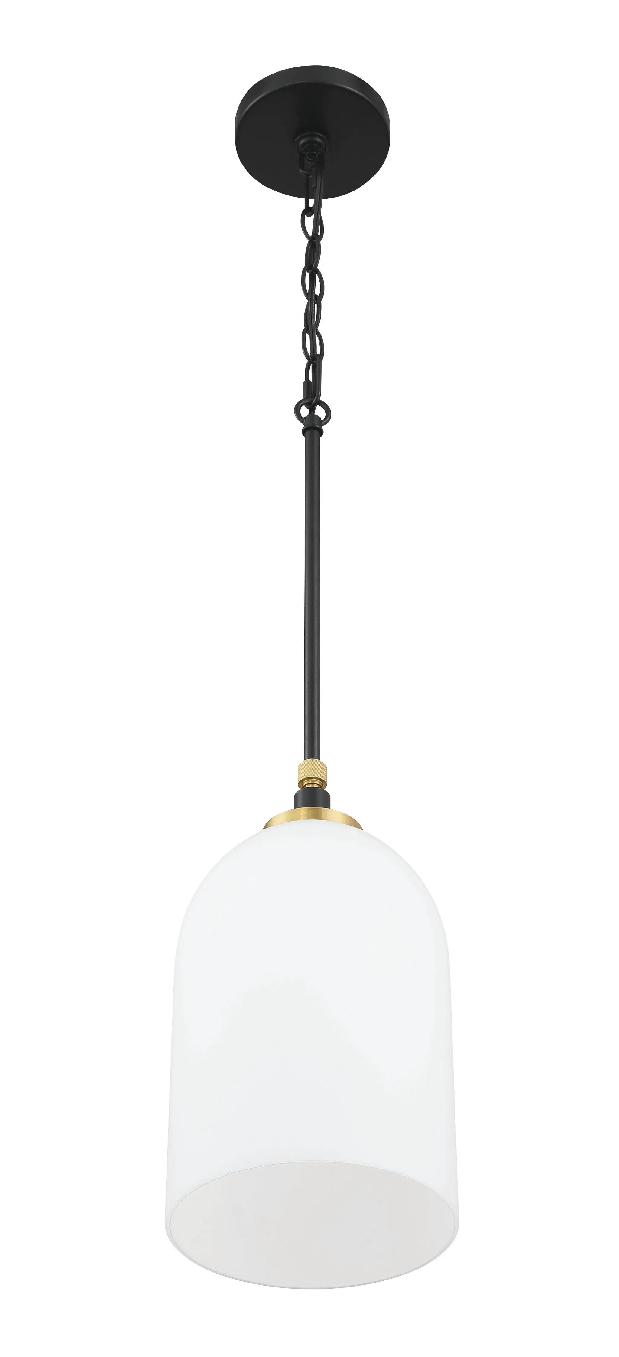 flat black/satin brass pendants
