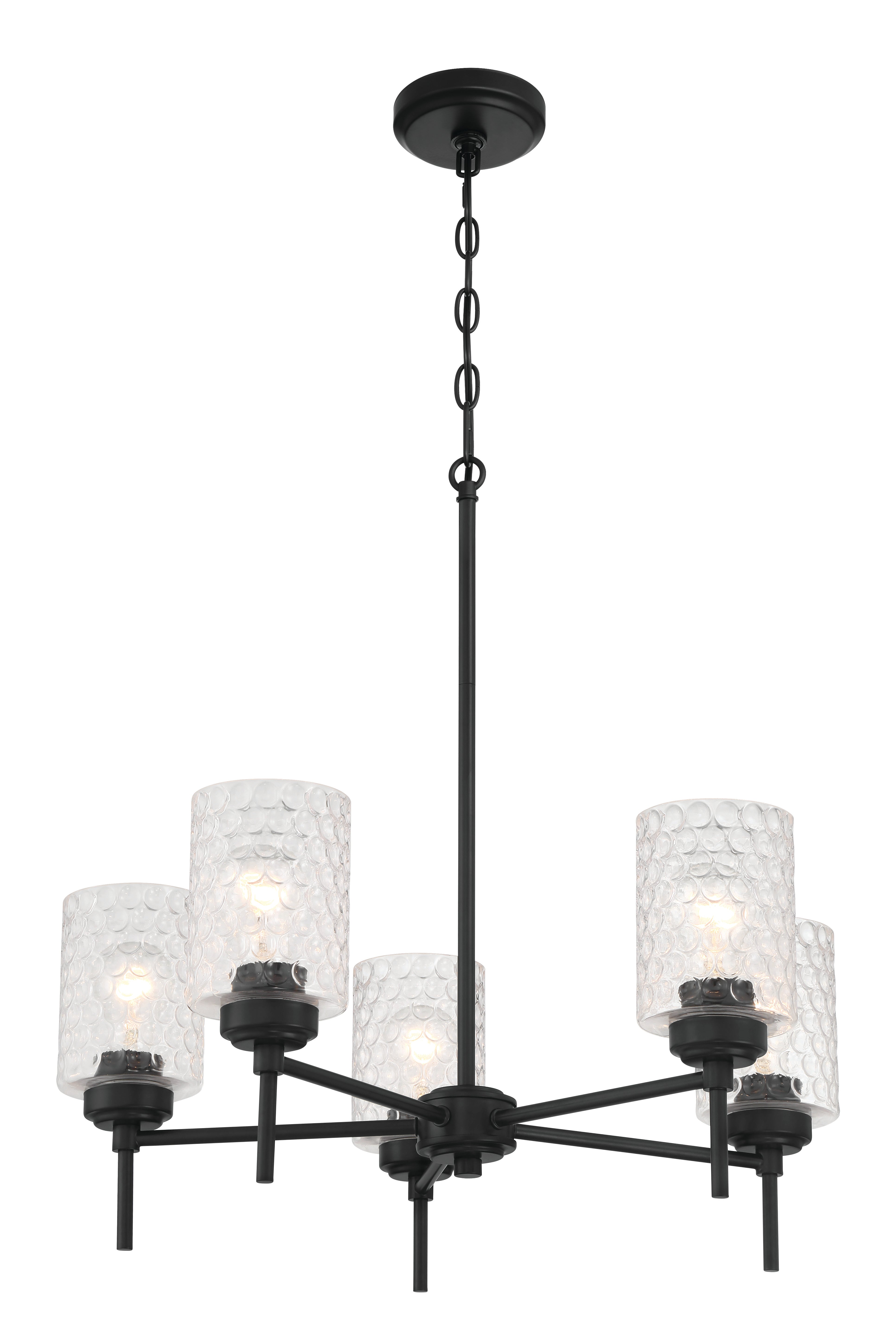 flat black chandeliers