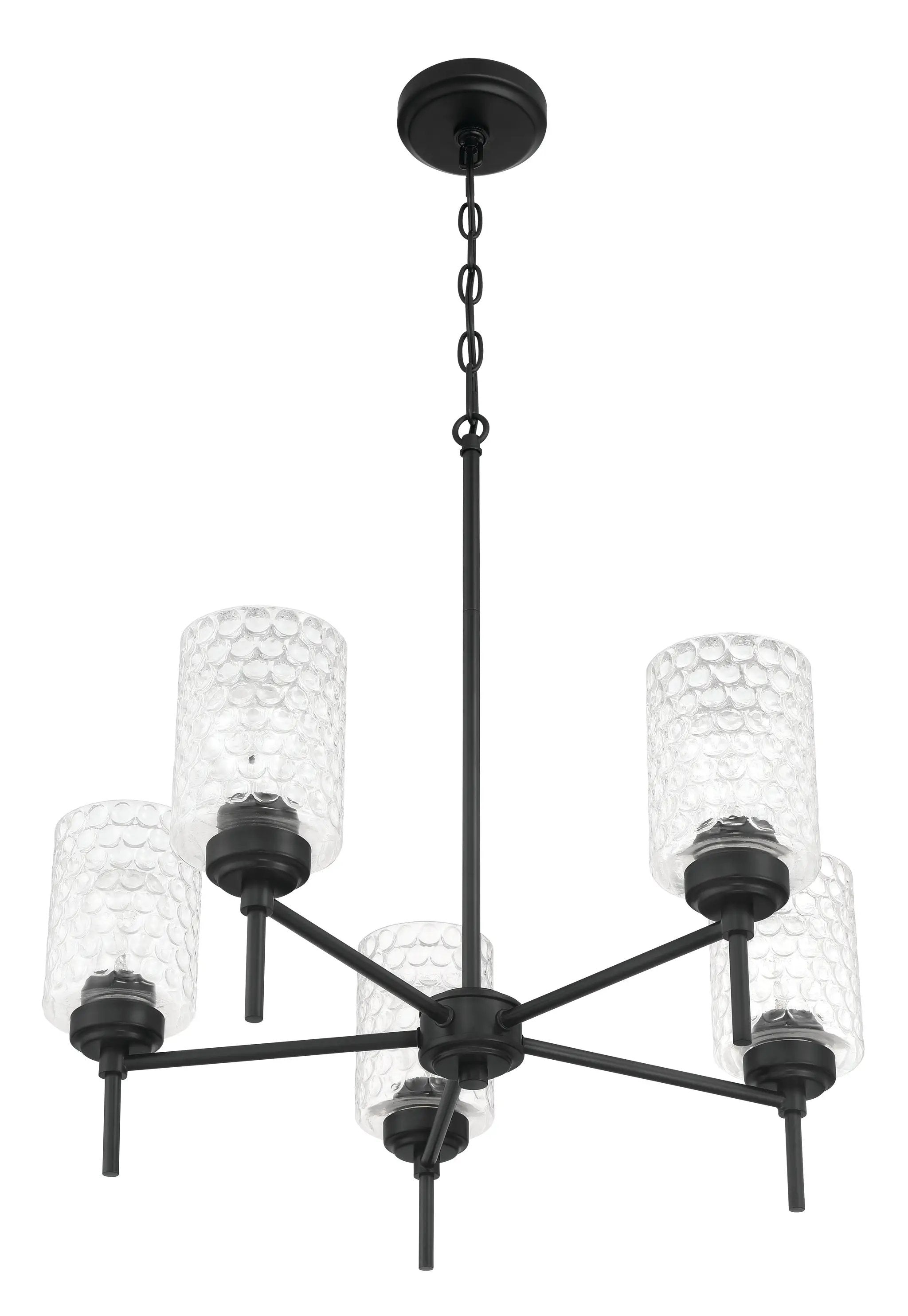 flat black chandeliers
