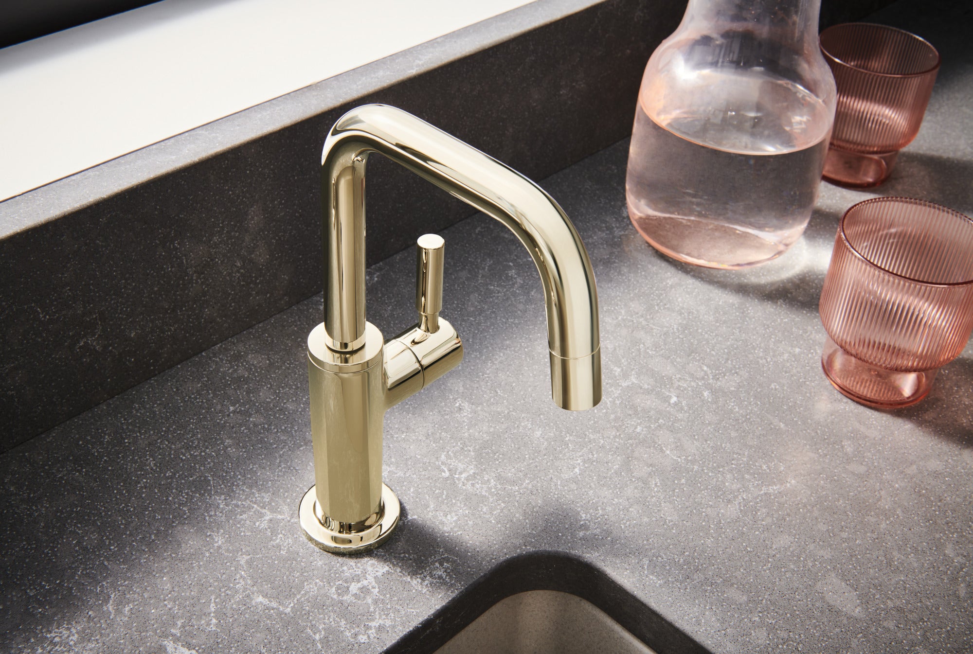 polished nickel beverage faucet