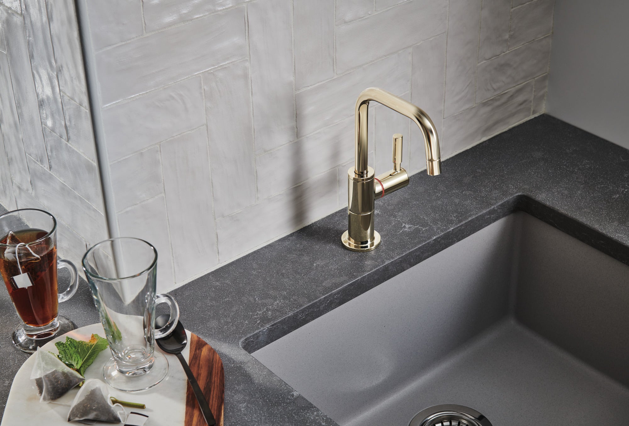 polished nickel hot faucet
