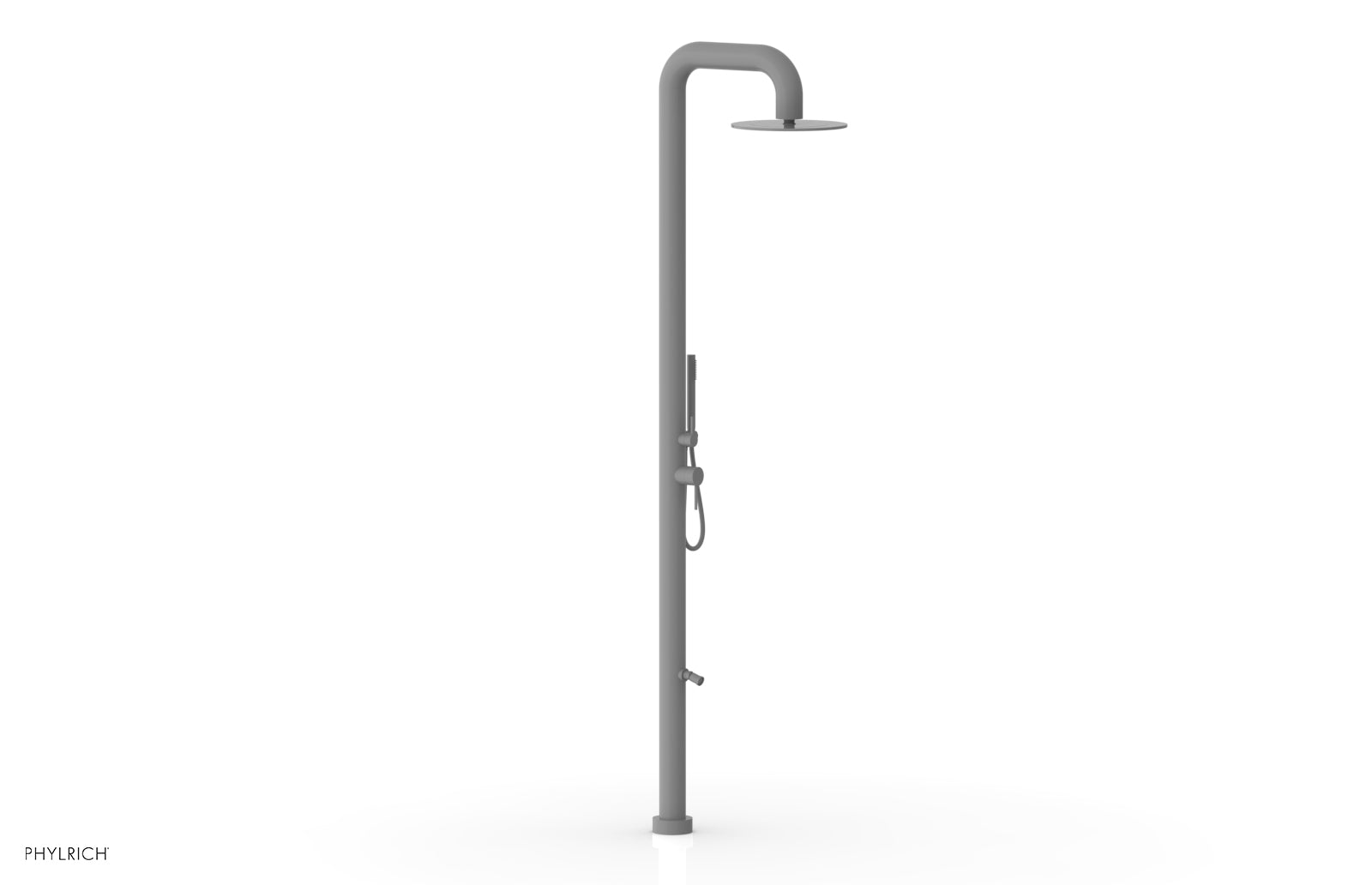 Phylrich OUTDOOR SHOWER Pressure Balance Shower with 12" Rain Head, Hand Shower and Foot Wash