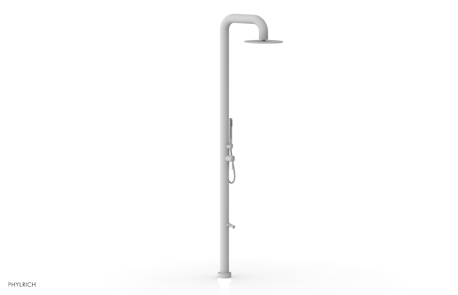 Phylrich OUTDOOR SHOWER Pressure Balance Shower with 12" Rain Head, Hand Shower and Foot Wash