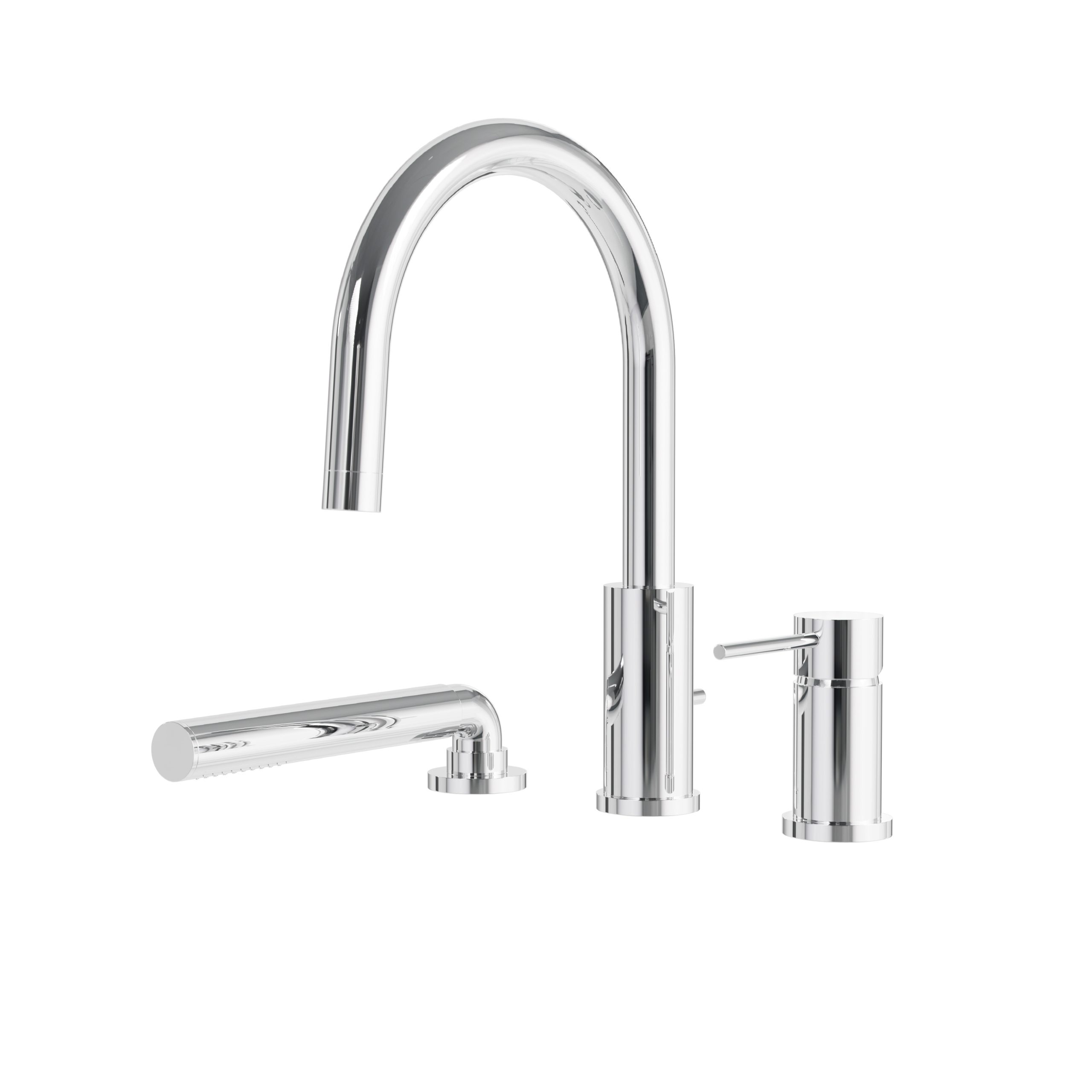 polished chrome tub filler