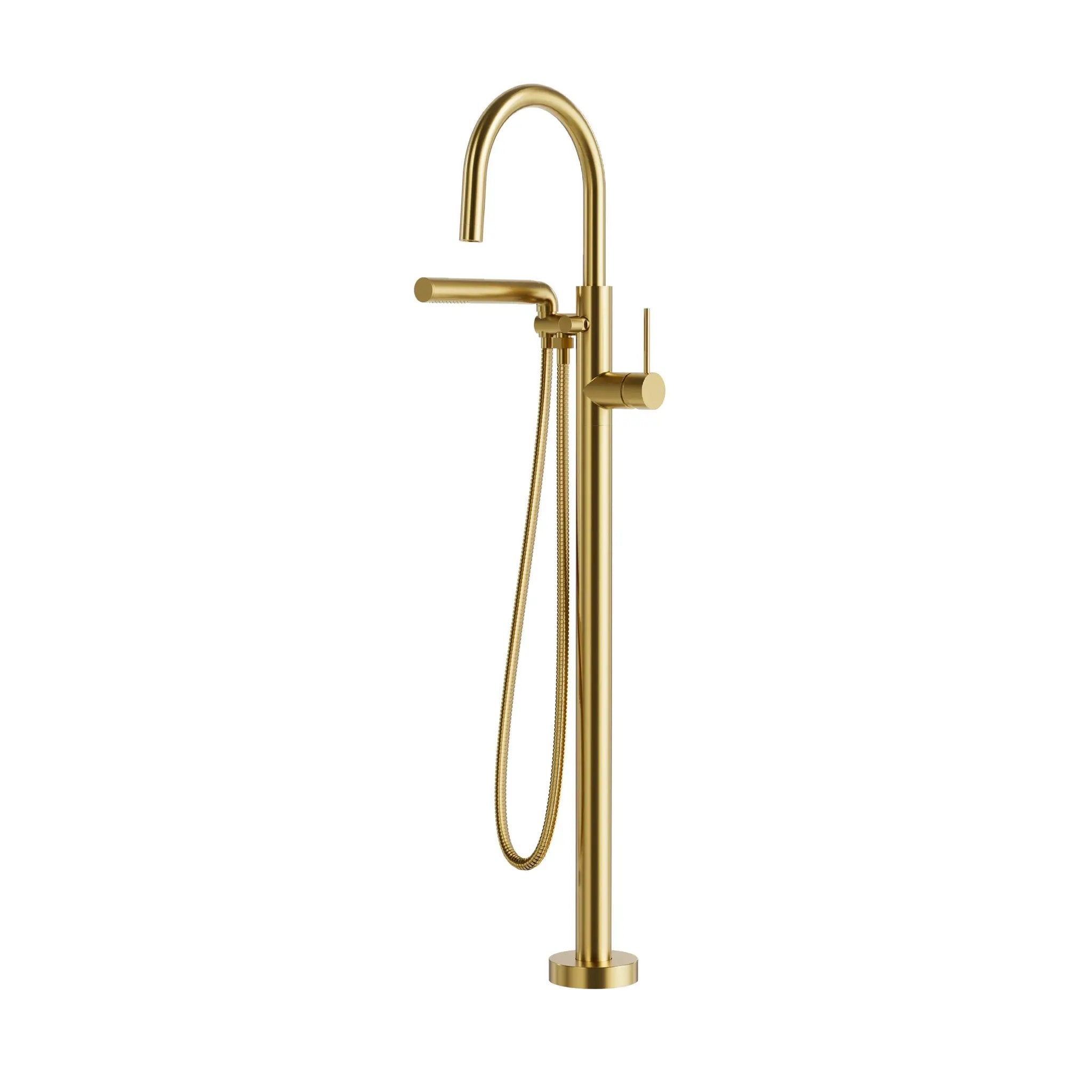 Aquabrass Umix Floor Tub Filler with Handshower by Aquabrass