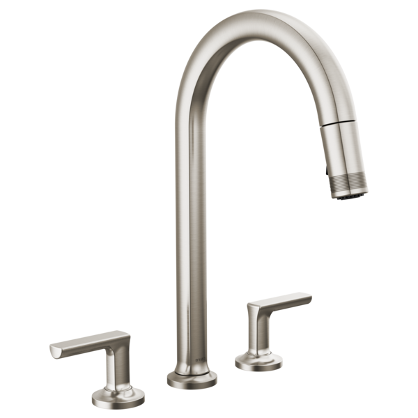 Brizo Kintsu Widespread Pull-Down Faucet with Arc Spout - Less Handles