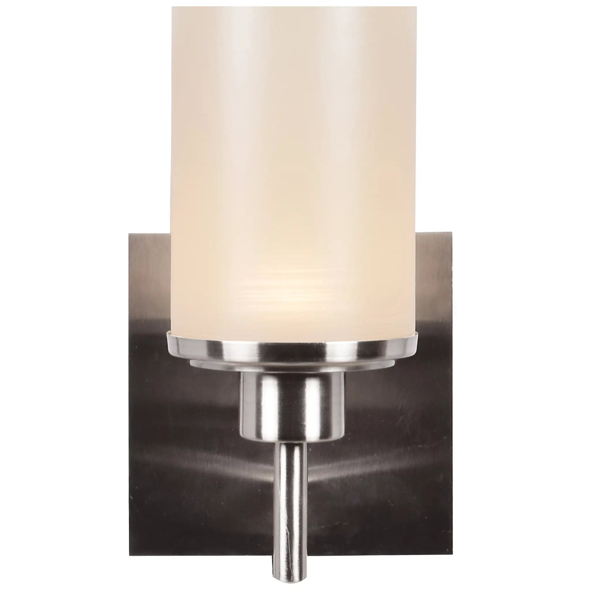 brushed steel 1 light led wall sconce & vanity