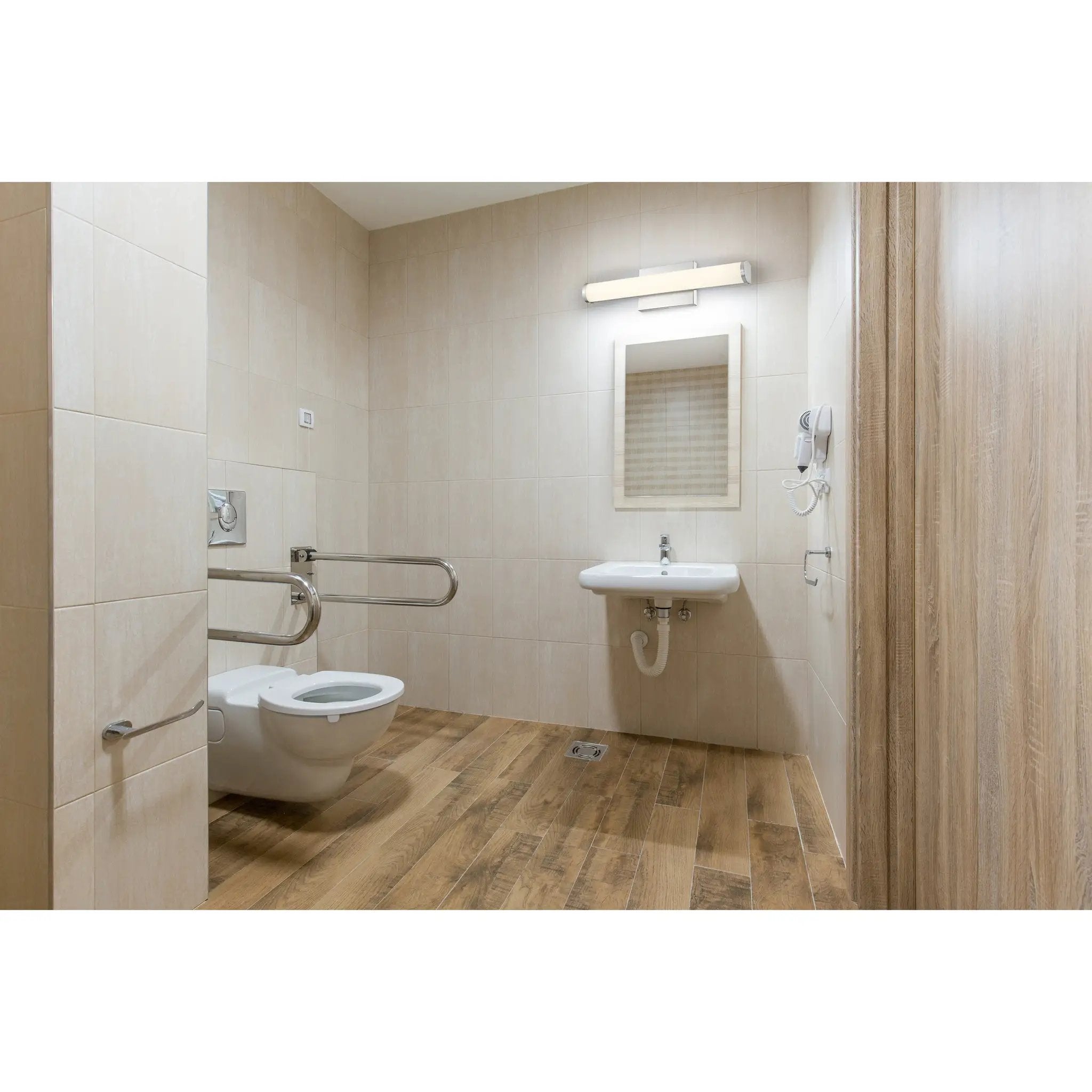 brushed steel led vanity