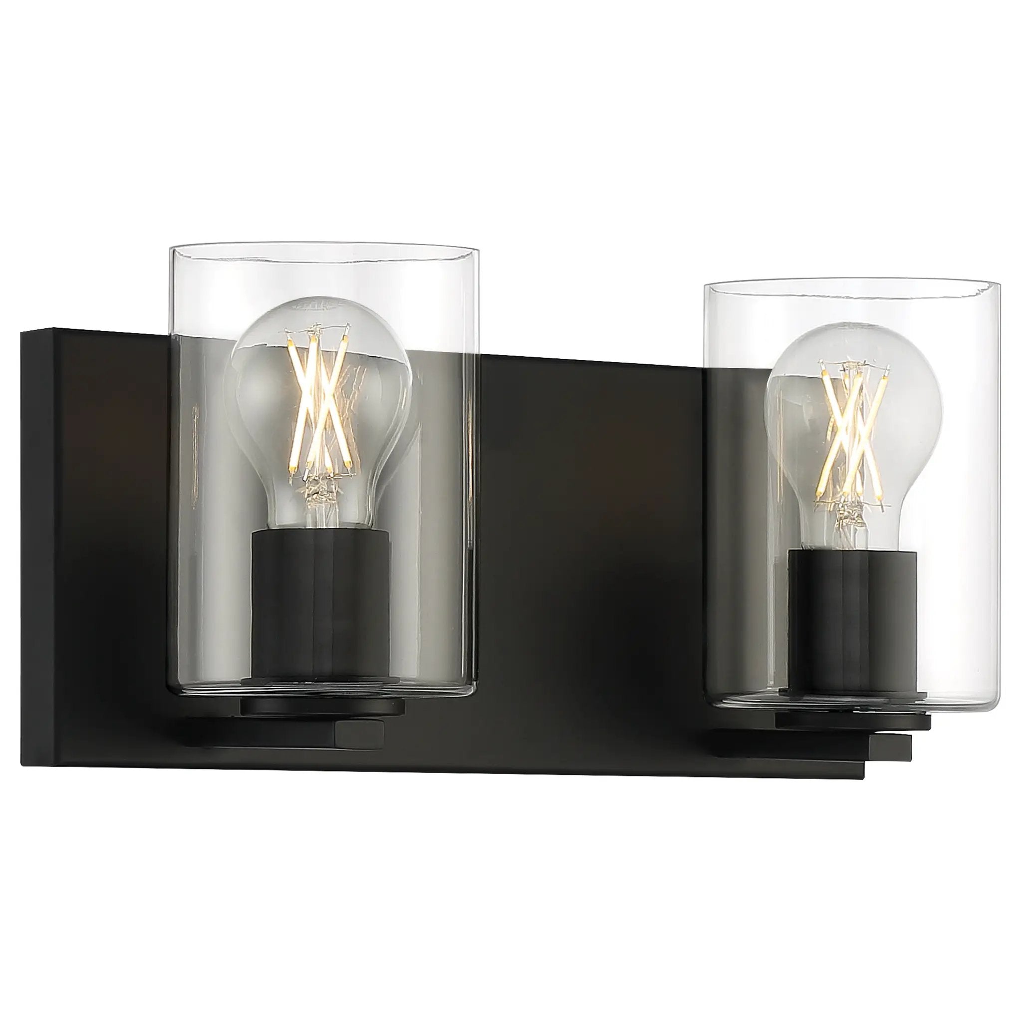 matte black 2 light led vanity