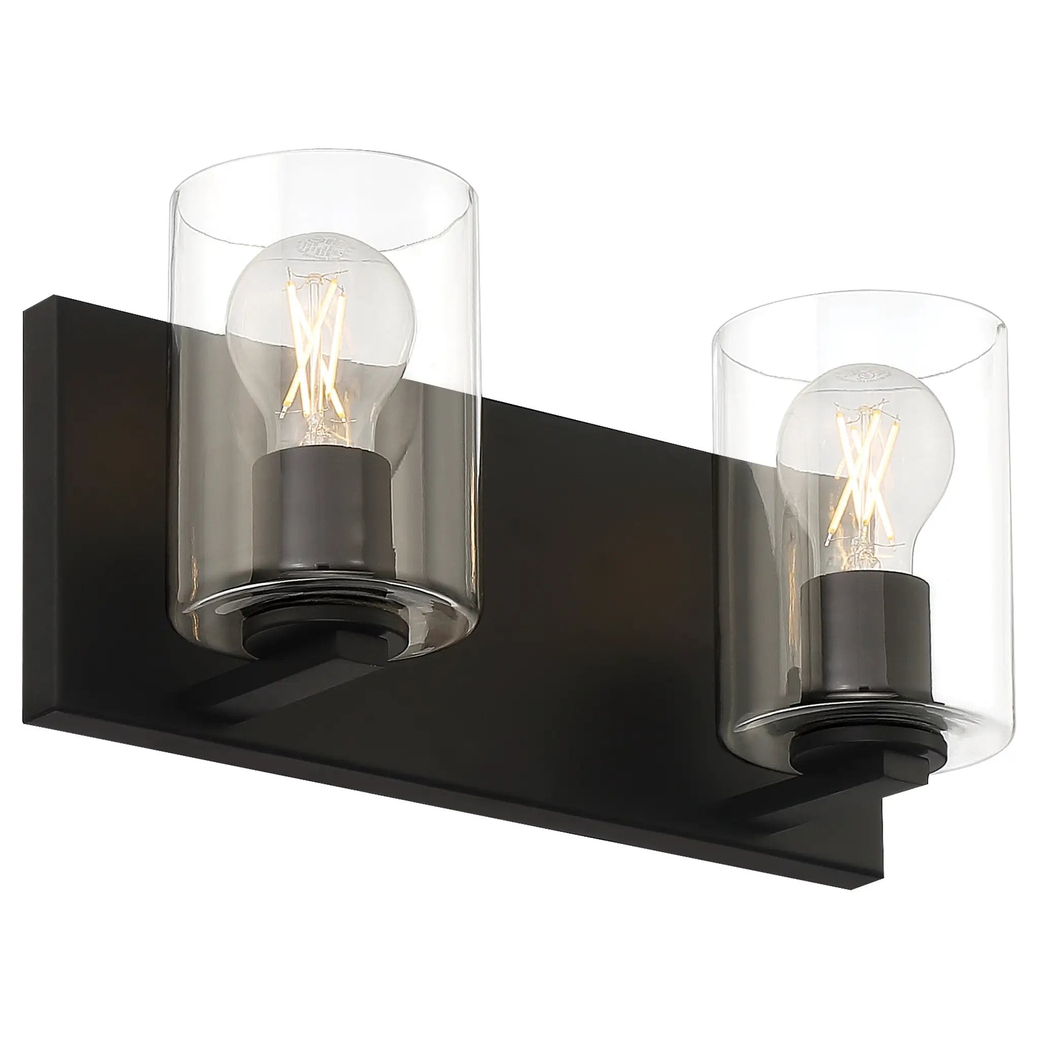 matte black 2 light led vanity