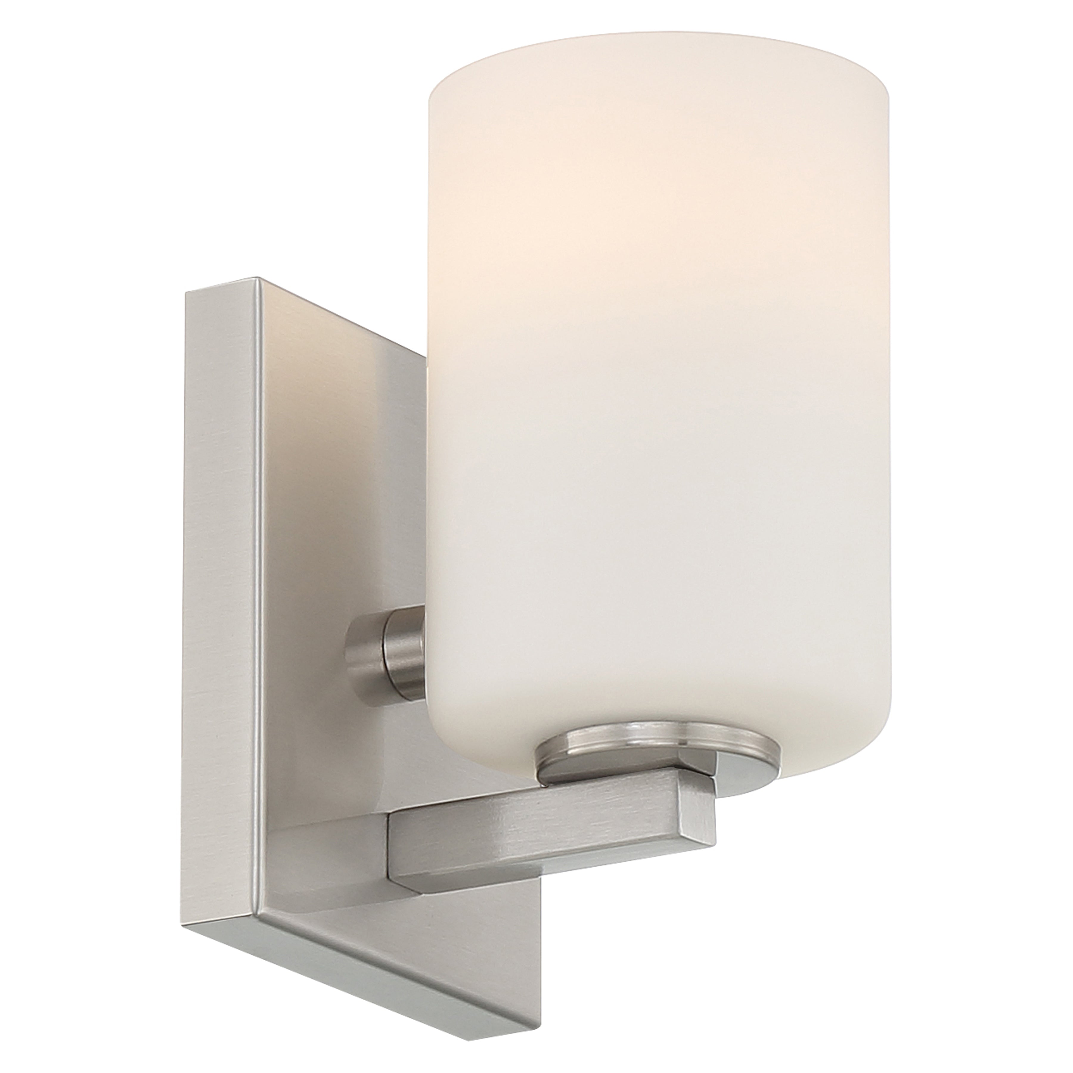 brushed steel led wall sconce & vanity