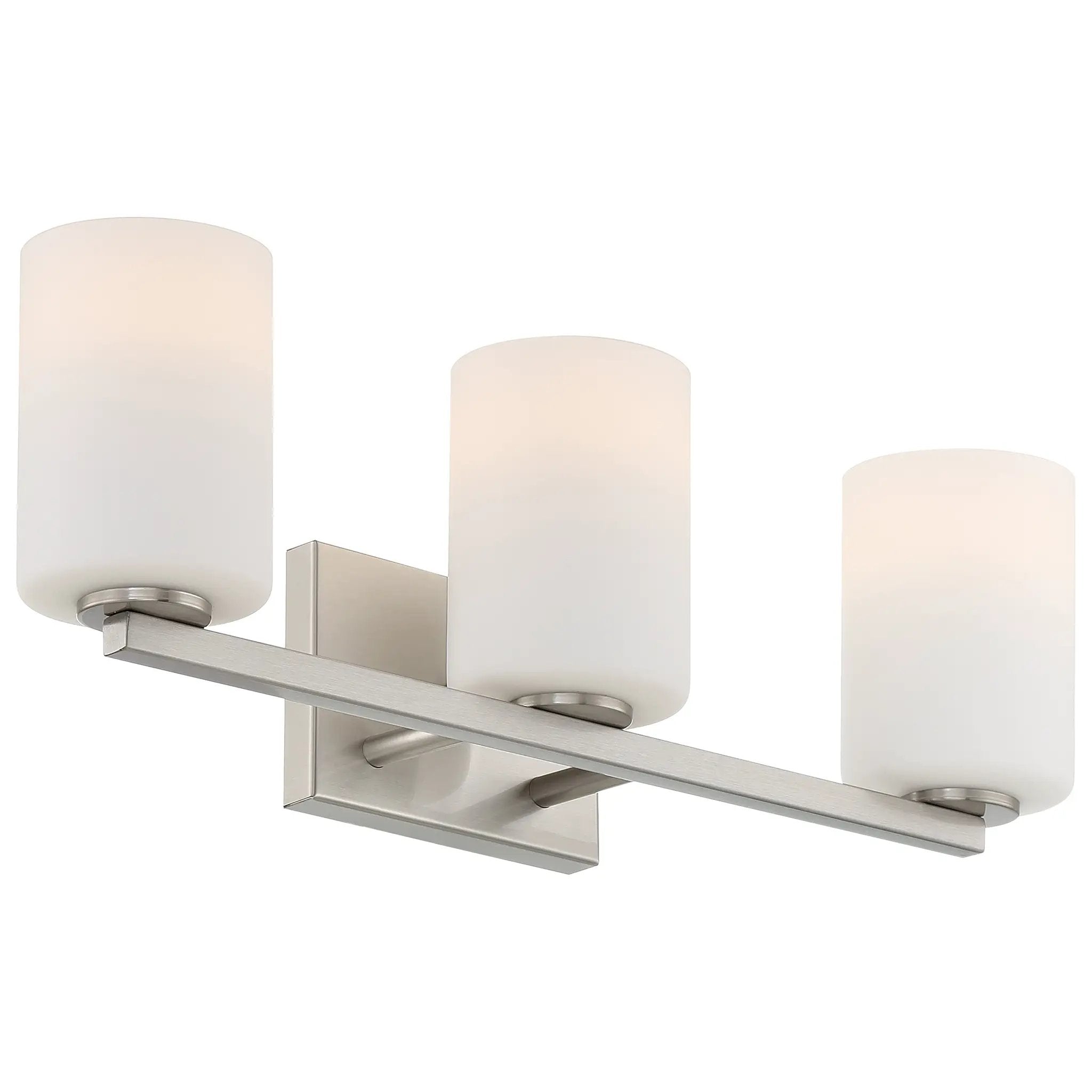 brushed steel 3 light led vanity