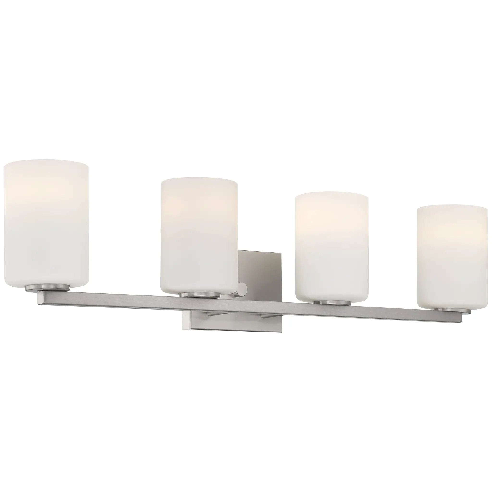 brushed steel 4 light led vanity