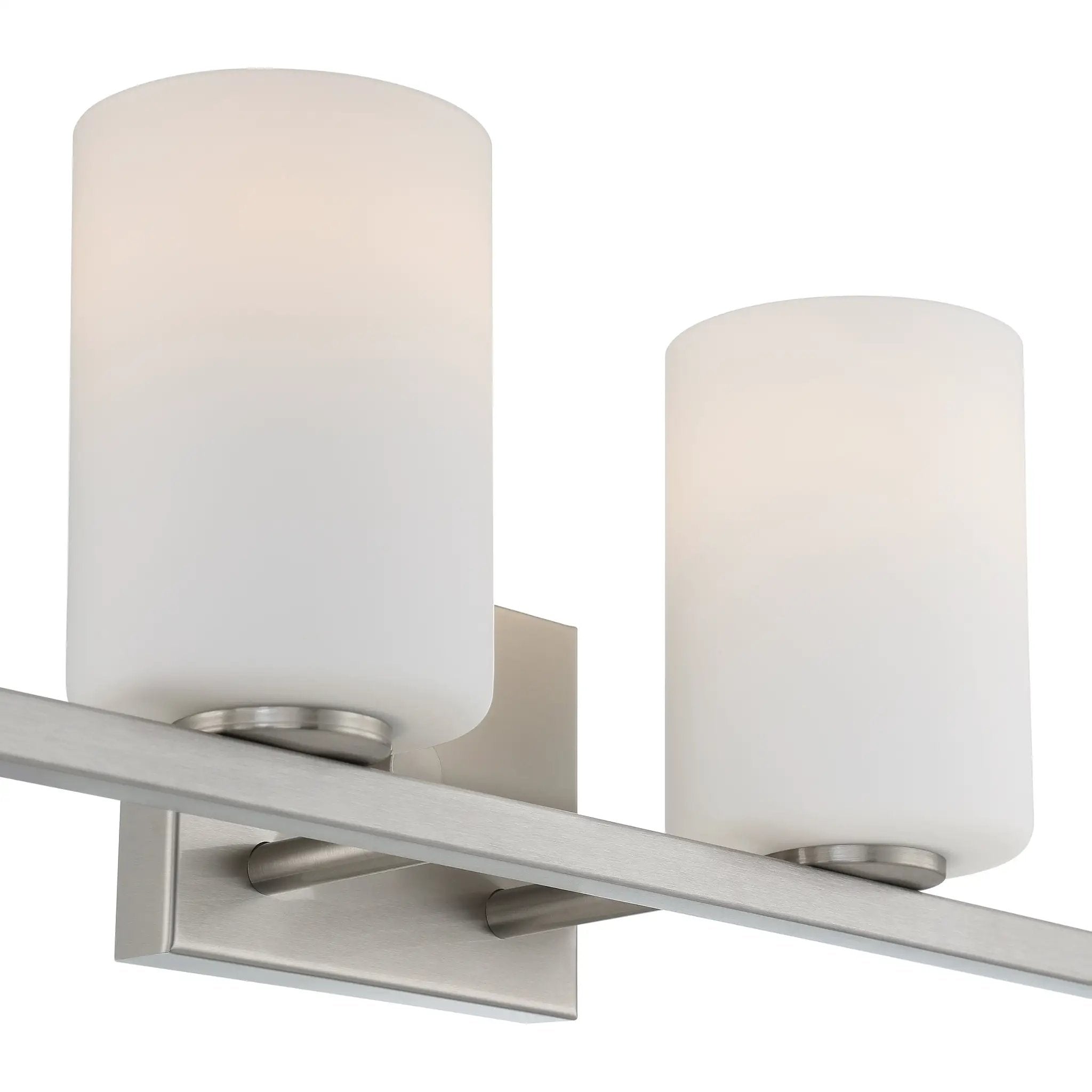 brushed steel 4 light led vanity