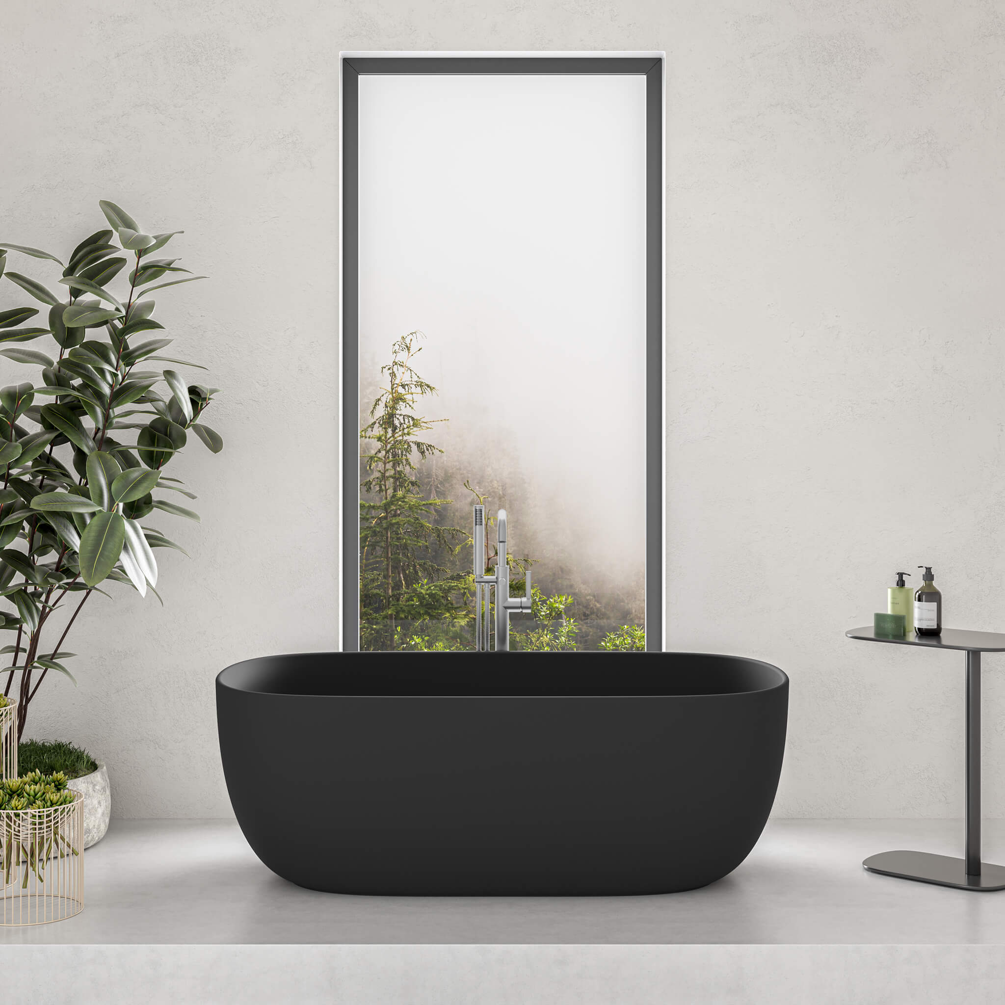 black matte interior / black matte exterior bathtub