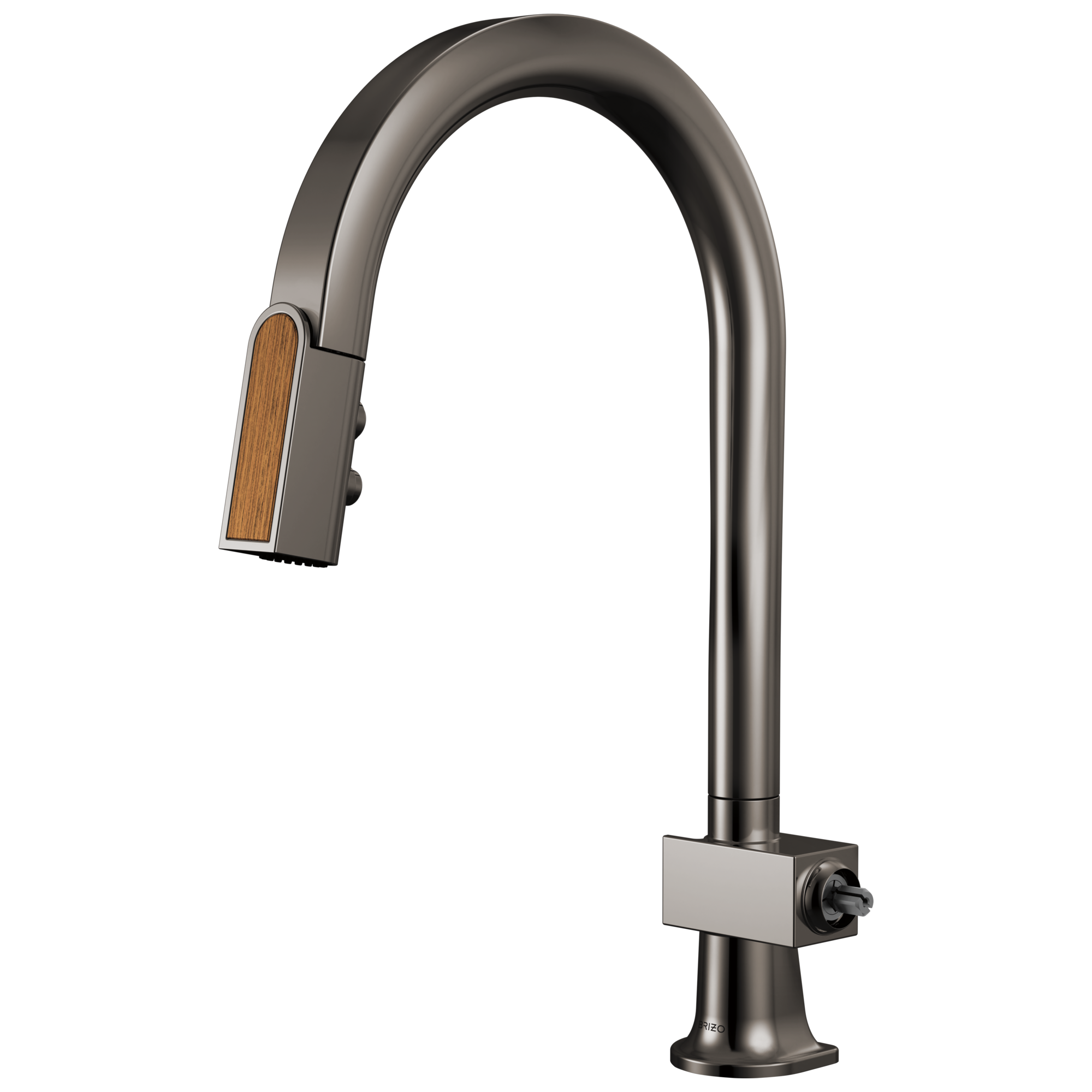 Brizo Frank Lloyd Wright Pull-Down Kitchen Faucet with Arc Spout and Wood Wand - Less Handle