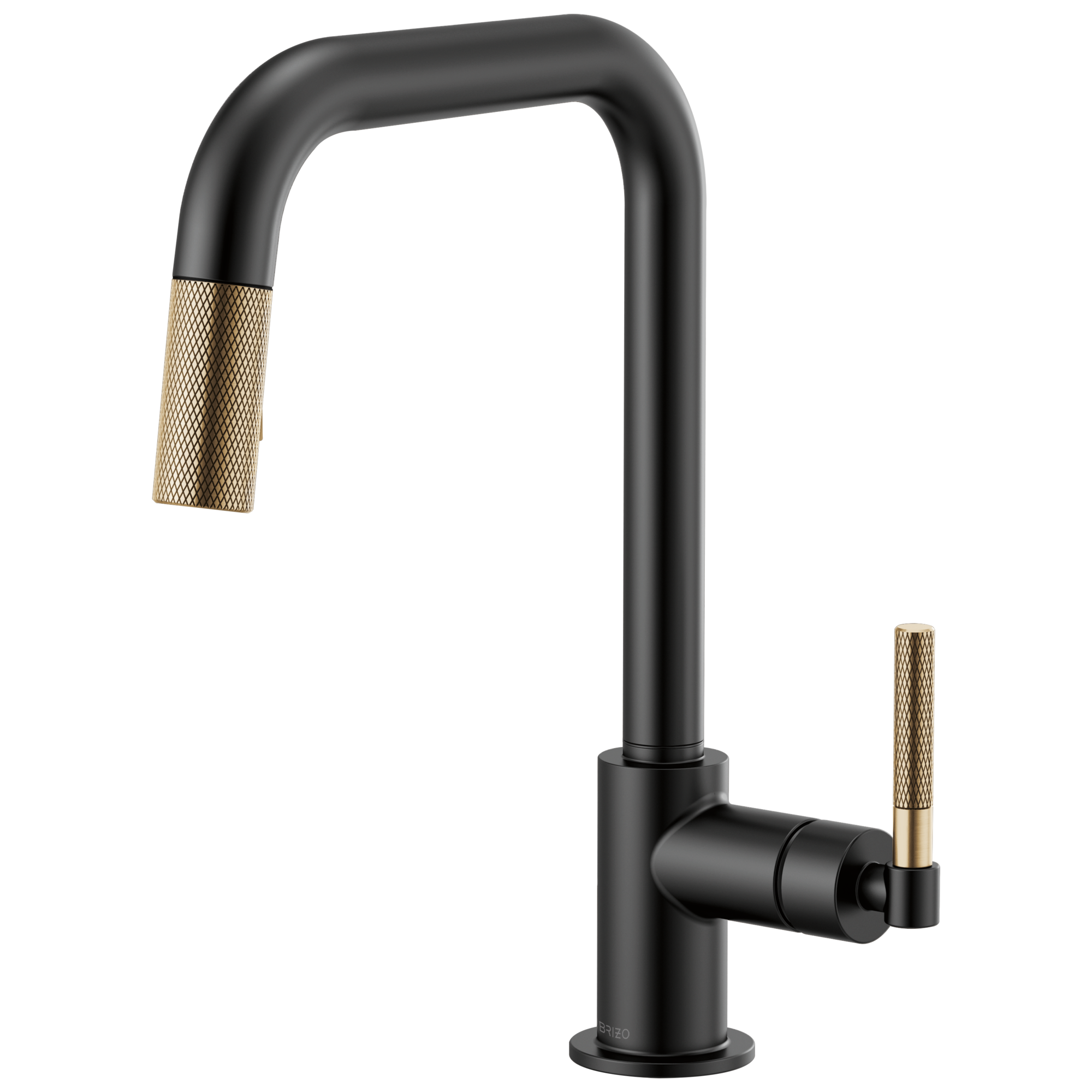 matte black / luxe gold pull-down faucet