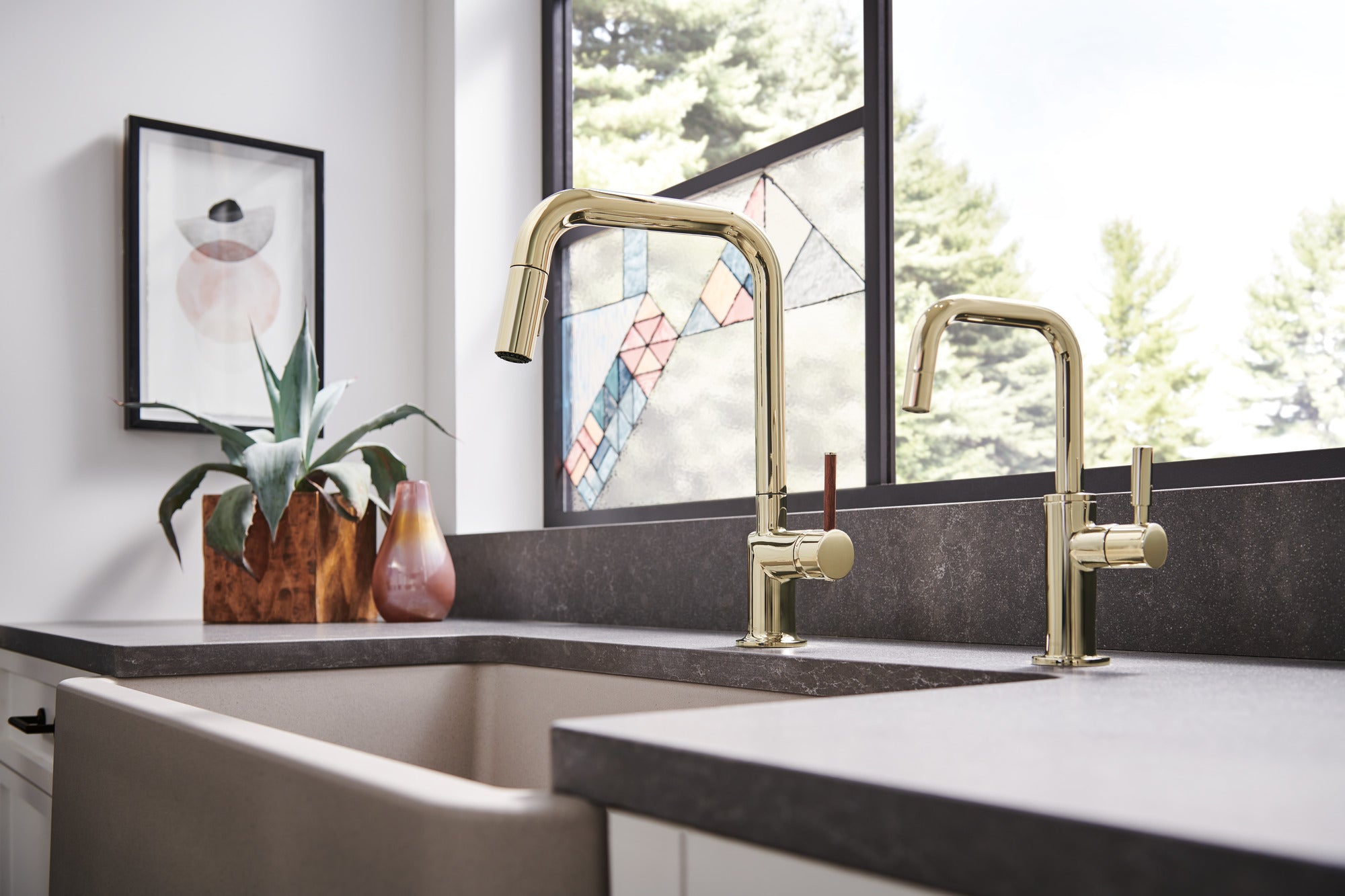 polished nickel beverage faucet