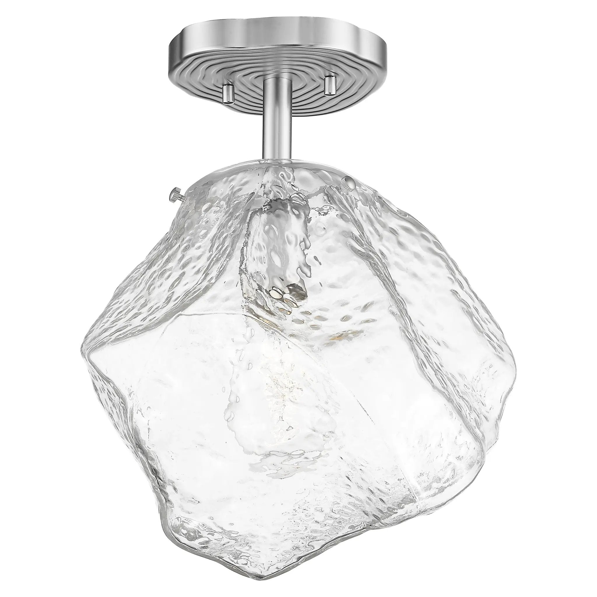 mirrored stainless steel led semi-flush