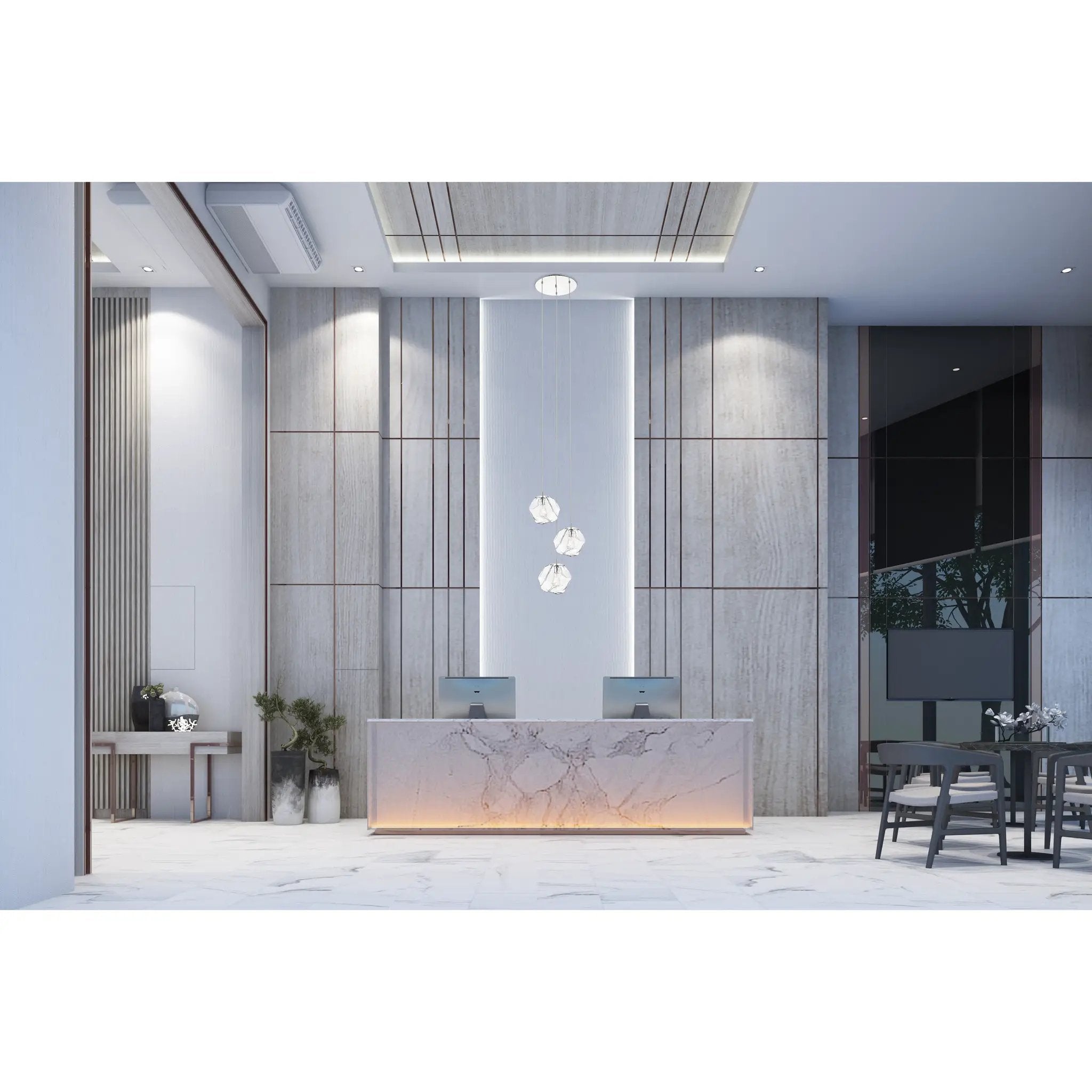 mirrored stainless steel led pendant