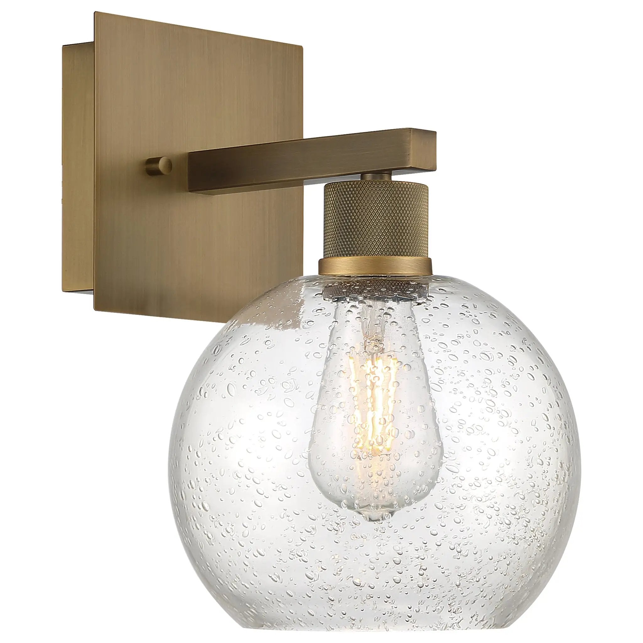 antique brushed brass led wall sconce