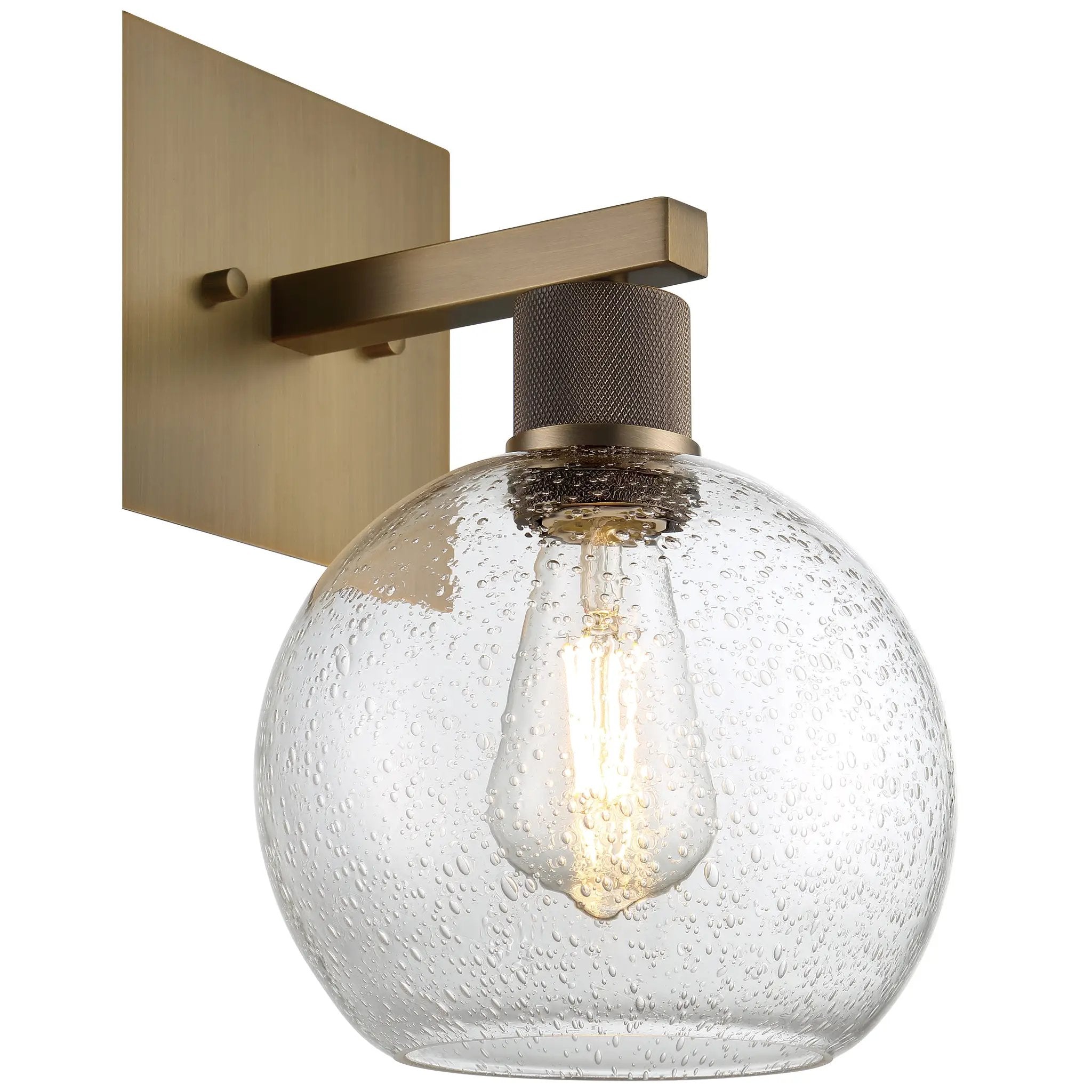antique brushed brass led wall sconce