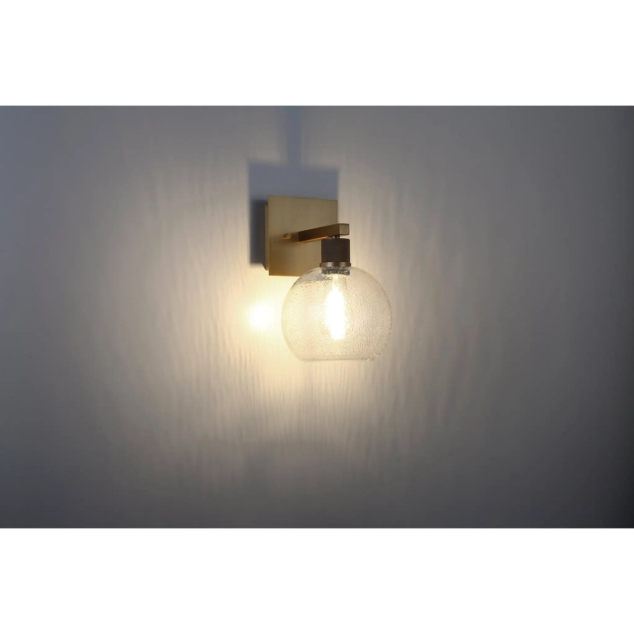 antique brushed brass led wall sconce
